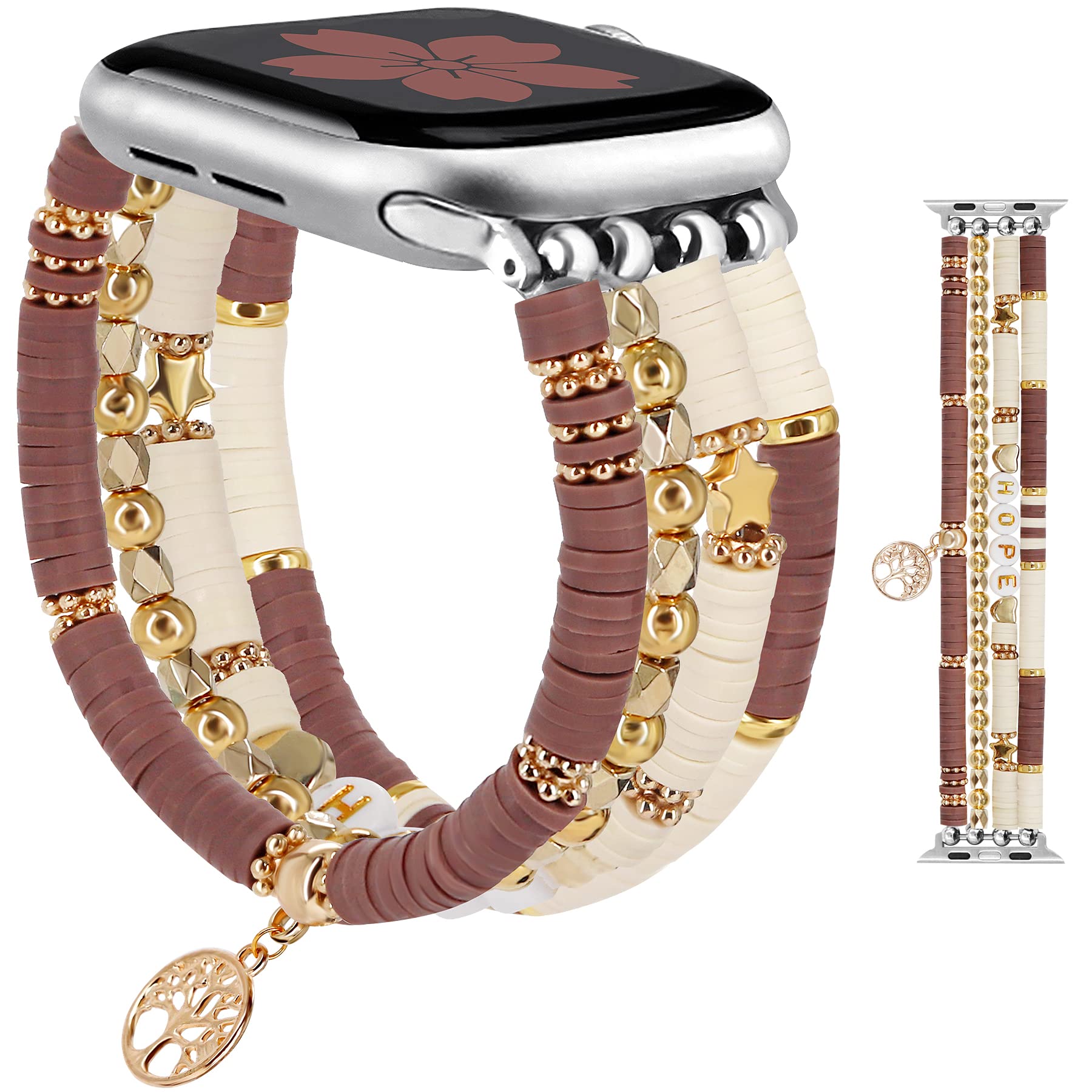 Jr.Dm Beaded Bracelet Compatible With Apple Watch 40Mm 38Mm 41Mm 42Mm For Women, Fashion Dressy Jewelry Watch Strap Stretchy Han