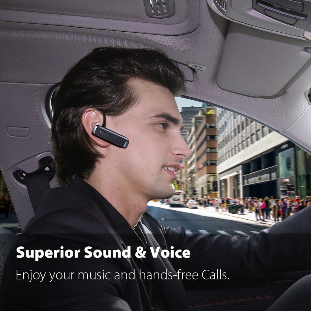 Marnana Bluetooth Headset,Wireless Earpiece W/ 18 Hours Playtime And Noise Cancelling Mic,Ultralight Earbud Hands Free Calls Hea