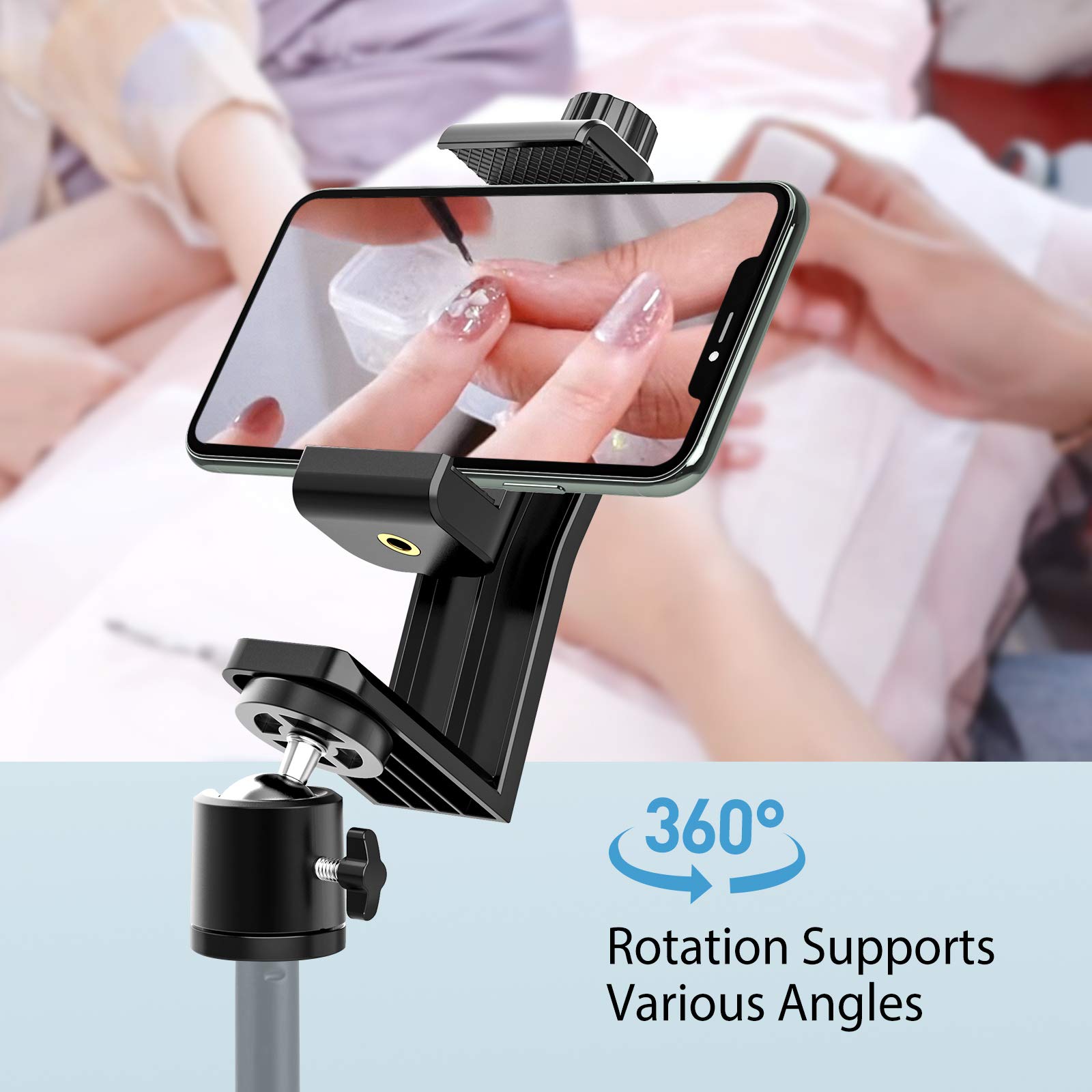 6Amlifestyle Cell Phone Tripod Mount Adapter With Tripod Ball Head 360 Rotatable For Universal Smartphone Samsung Galaxy Iphone