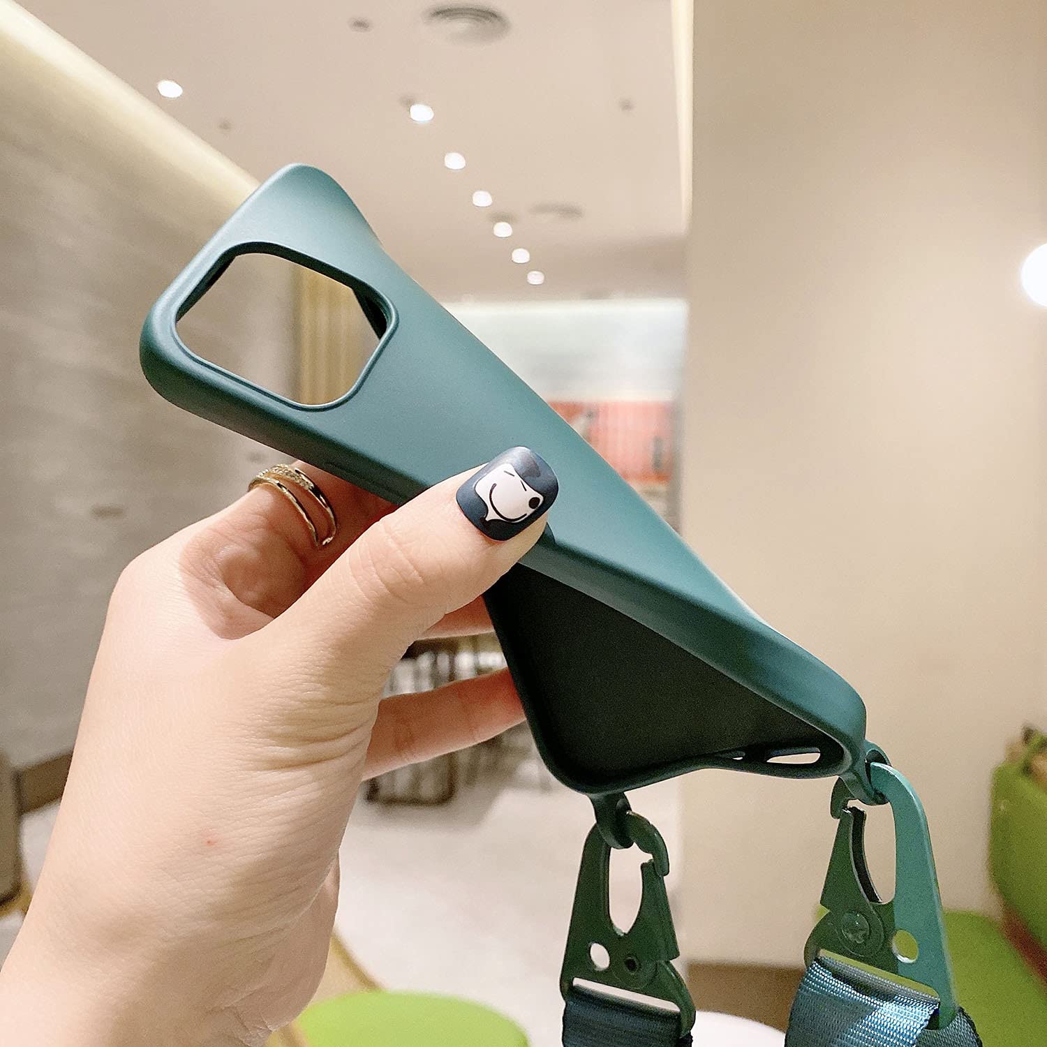 Cquukoi For Iphone 15 Pro Max,Crossbody Phone Case With Shoulder Strap Soft Silicone Case With Adjustable Lanyard Cute Cool Wire