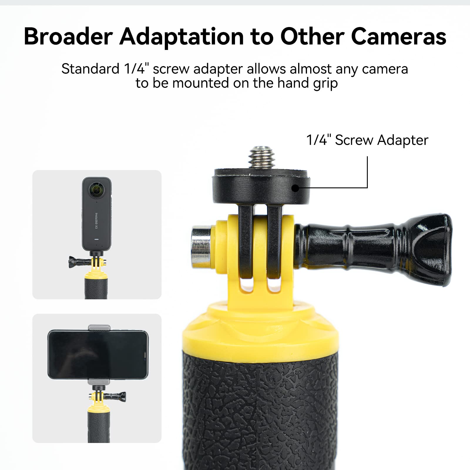 Telesin Floating Gopro Stick Floating Selfie Stick For Gopro Hero 13 12 11 10 9 8 7 6, Fusion, Max, Dji And Most Action Cameras   For Snorkeling, Surfing, Waterparks