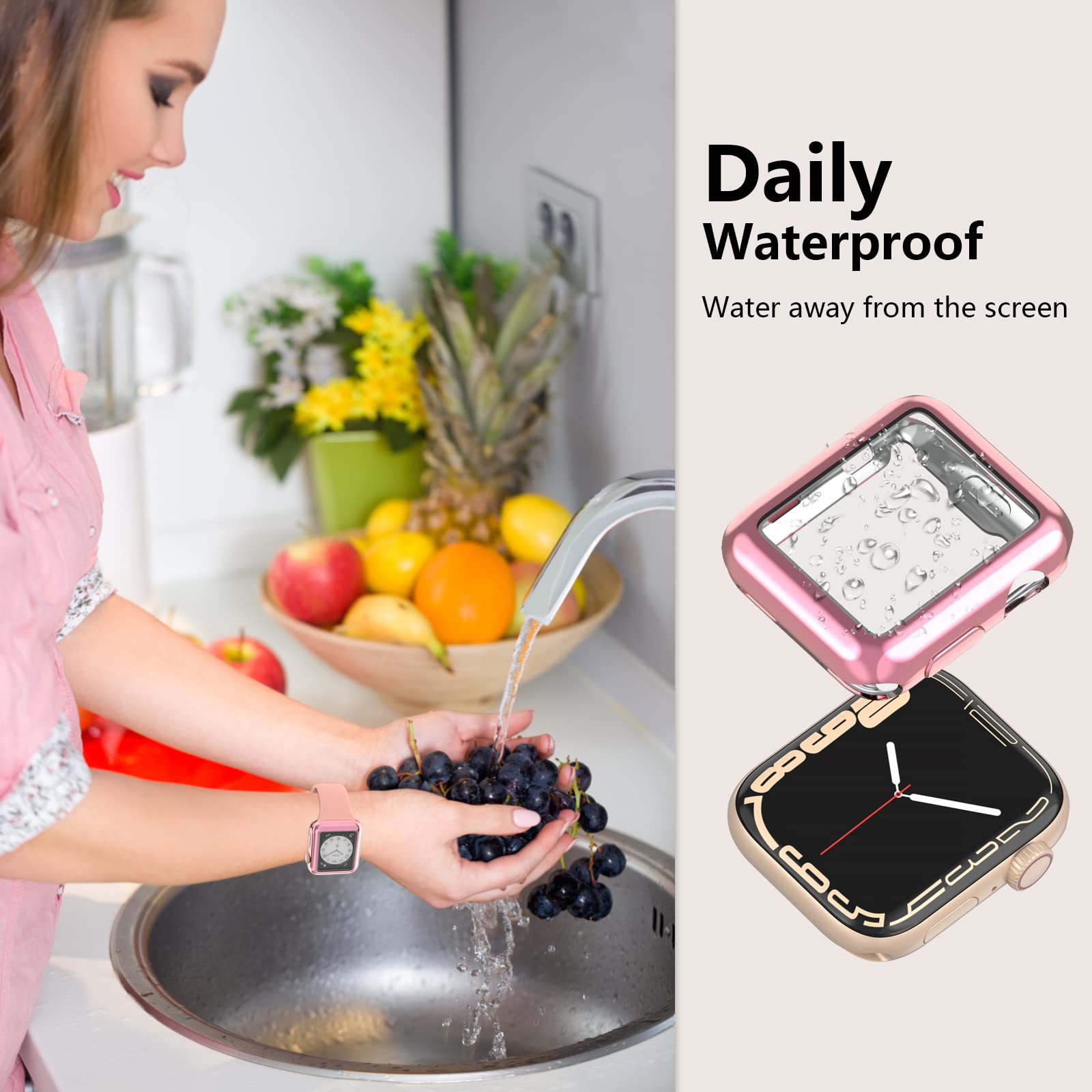 Miterv Case For Apple Watch Series 6 /Se/Series 5/Series 4 Screen Protector 44Mm Iwatch Overall Protective Case Tpu Hd Clear Ult