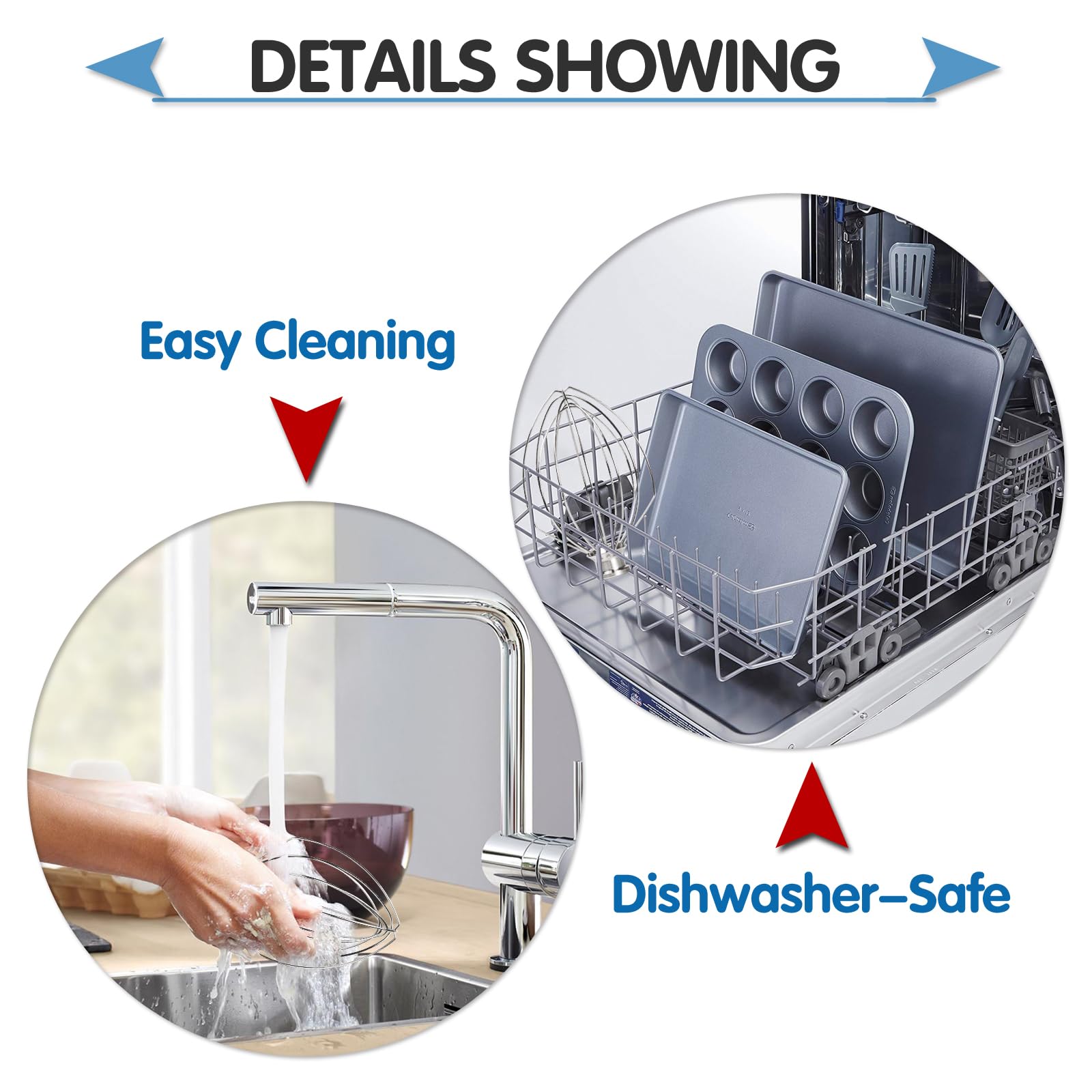 Moloudan Stainless Steel Whisk Attachment for KitchenAid 5 Quart Bowl-Lift Mixer, Heavy Duty, Dishwasher Safe, K5AWW Replacement Wire Whip