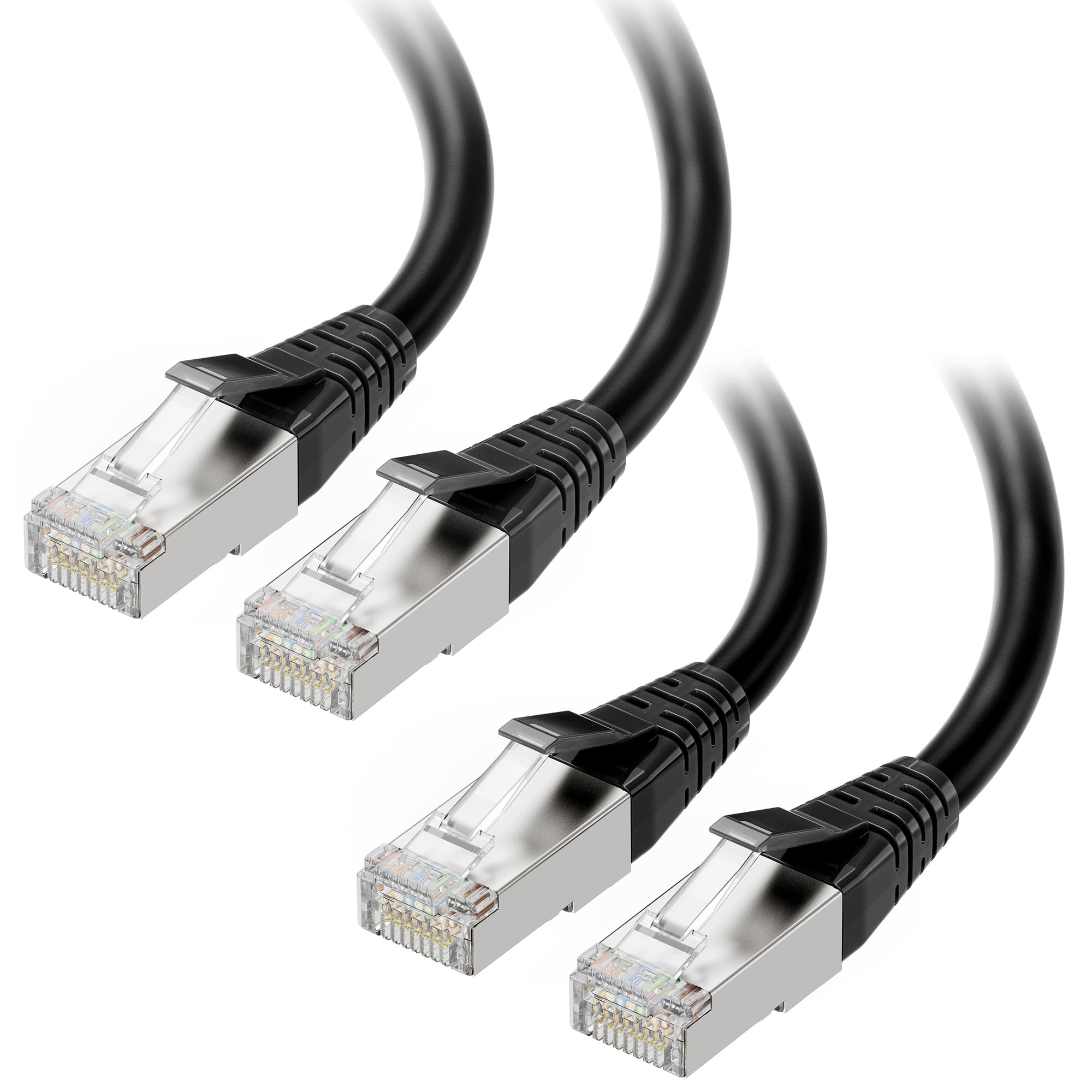 Cable Matters [Cat8 Certified] 2 Pack 40Gbps Shielded Cat 8 Ethernet Cable   5ft, 2000Mhz Category 8 Ethernet Cord, Cat8 Internet Cable, Black