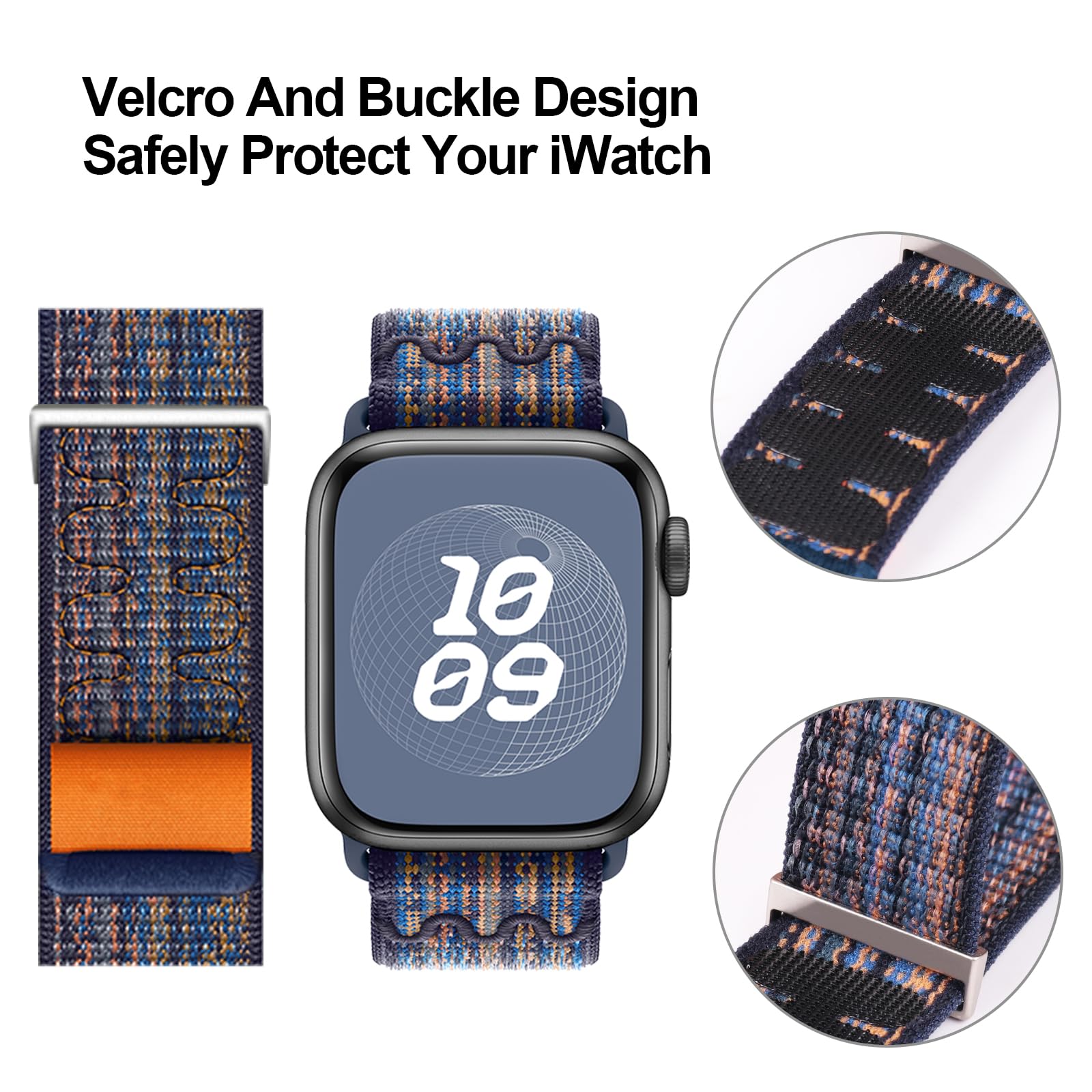 Gz Gzhisy Sport Loop Nylon Band Compatible With Apple Watch Band 38Mm 40Mm 41Mm 42Mm 44Mm 45Mm 49Mm Ultra 2 Iwatch Series 9 8 7