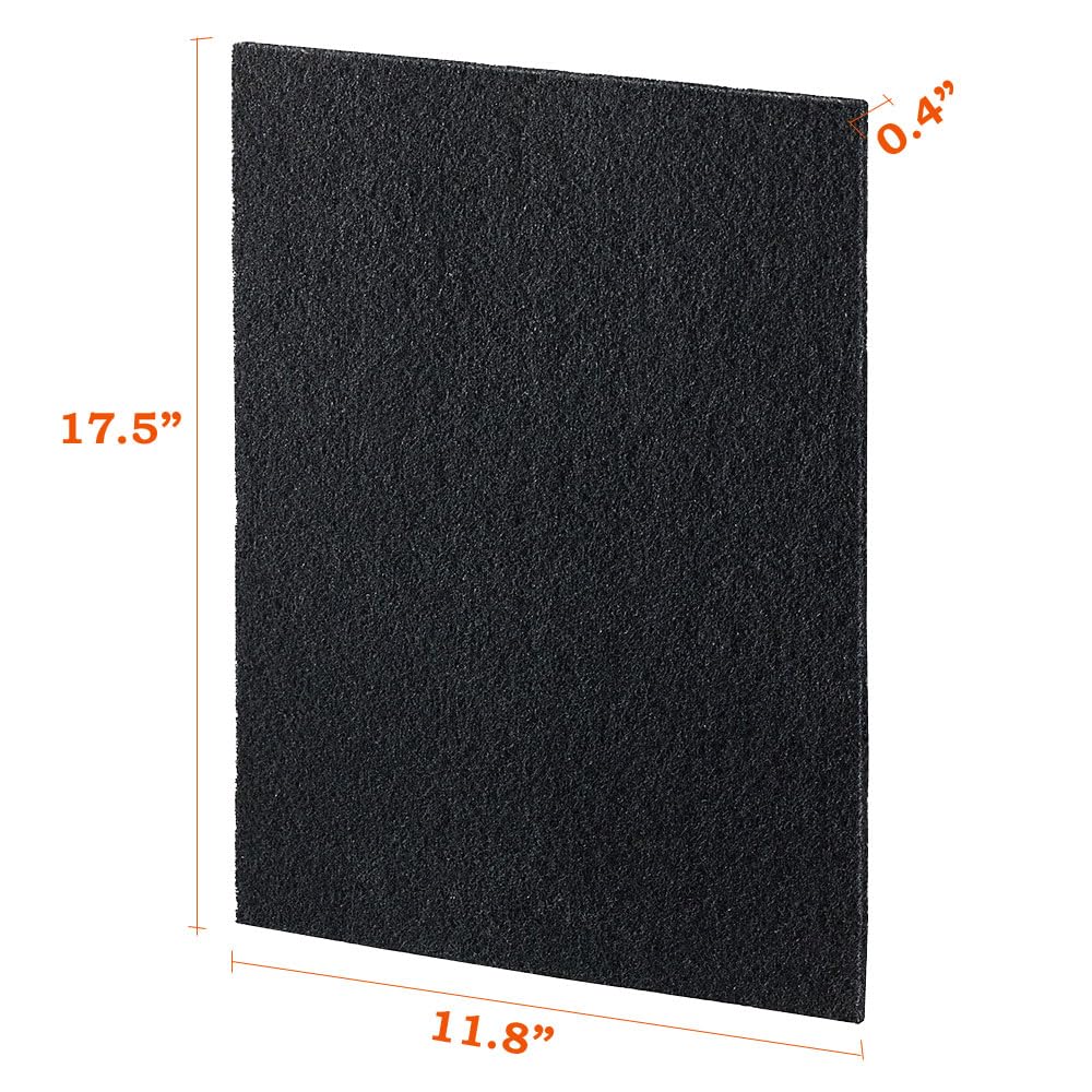2 X Odor Control Activated Carbon Charcoal Cut To Fit Replacement Filter Pad Sheet 17.5''X 11.8'' For Air Purifiers