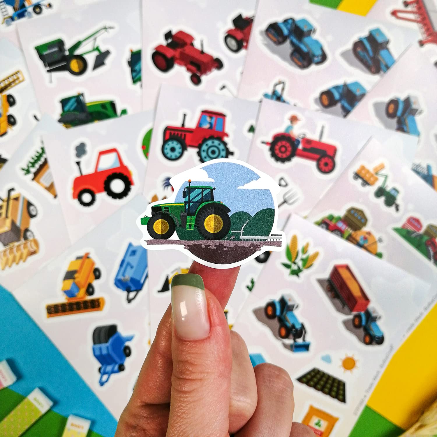 100 Pcs Tractor Stickers & Decals   Tractor For Boys   Tractor Birthday Party Supplies   Tractor Party Supplies   Tractor Party
