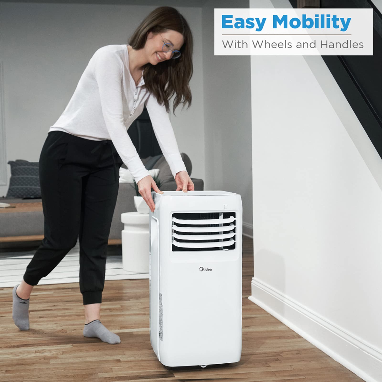 Midea 8,000 Btu Ashrae (5,300 Btu Sacc) Portable Air Conditioner, Cools Up To 175 Sq. Ft., With Dehumidifier & Fan Mode, Easy  T