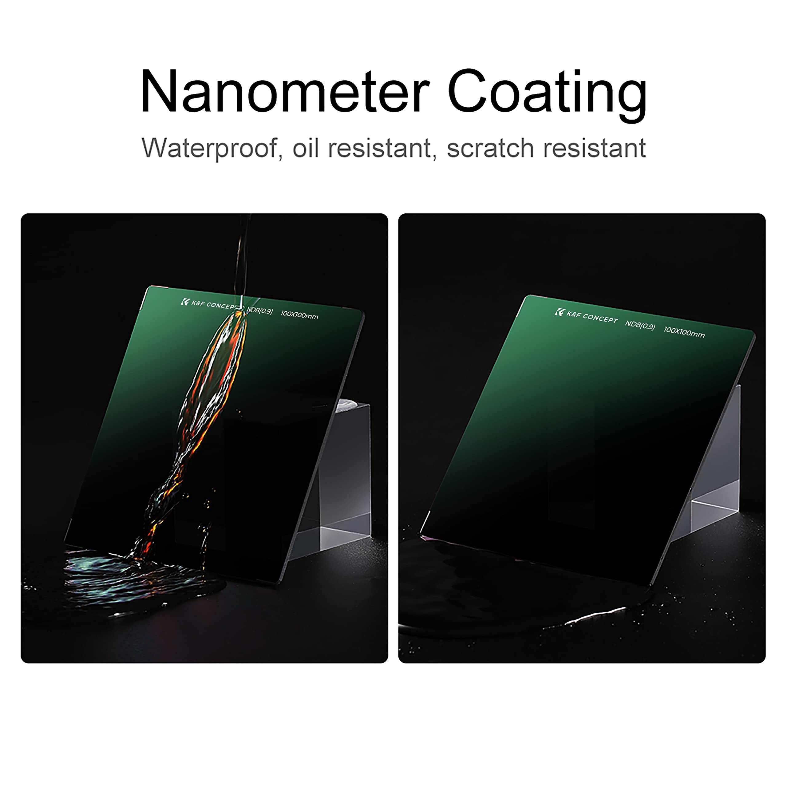 K&F Concept 100 X 100Mm Nd64 (6 Stop) Square Filter Ultra Slim Hd 28 Multi Layer Coatings Neutral Density Import Agc Optical Gla