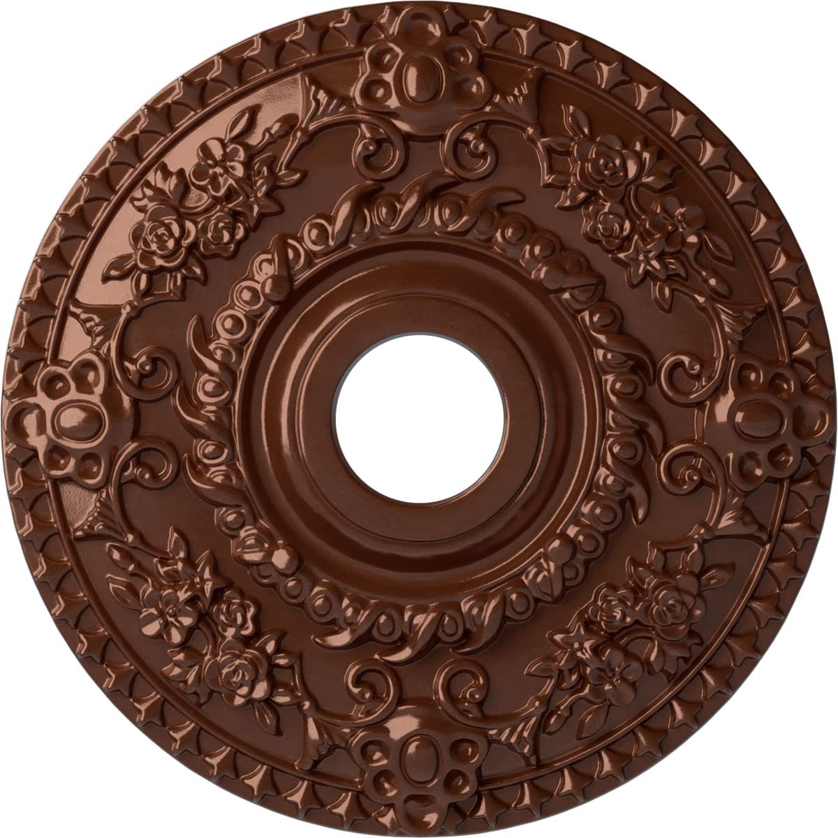 Ekena Millwork CM18ROCPS Rose Ceiling Medallion, Copper Penny