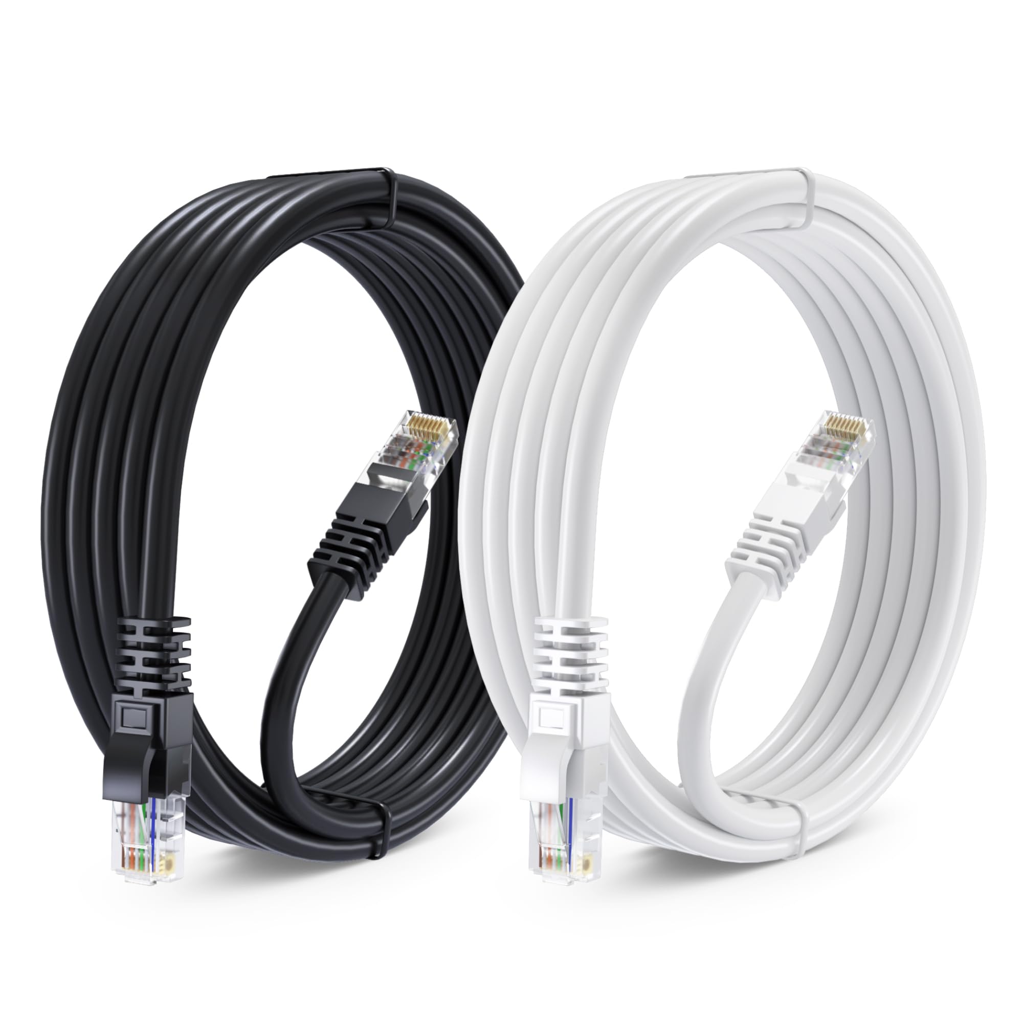 Maximm Cat 6 Ethernet Cable 10 ft (2-Pack) - High-Speed LAN Cable, Internet Cable, Patch Cable, and Network Cable - UTP, 10Gbps,