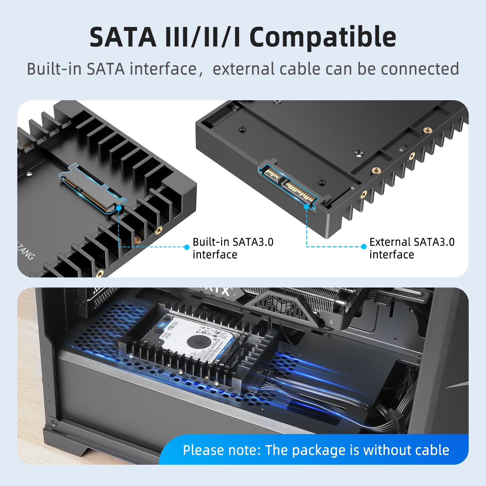 2.5 To 3.5 Hard Drive Adapter, San Zang Ssd Mounting Bracket Ssd Caddy For 7 / 9.5 / 12.5Mm 2.5 Inches Hdd / Ssd With Sata Iii I