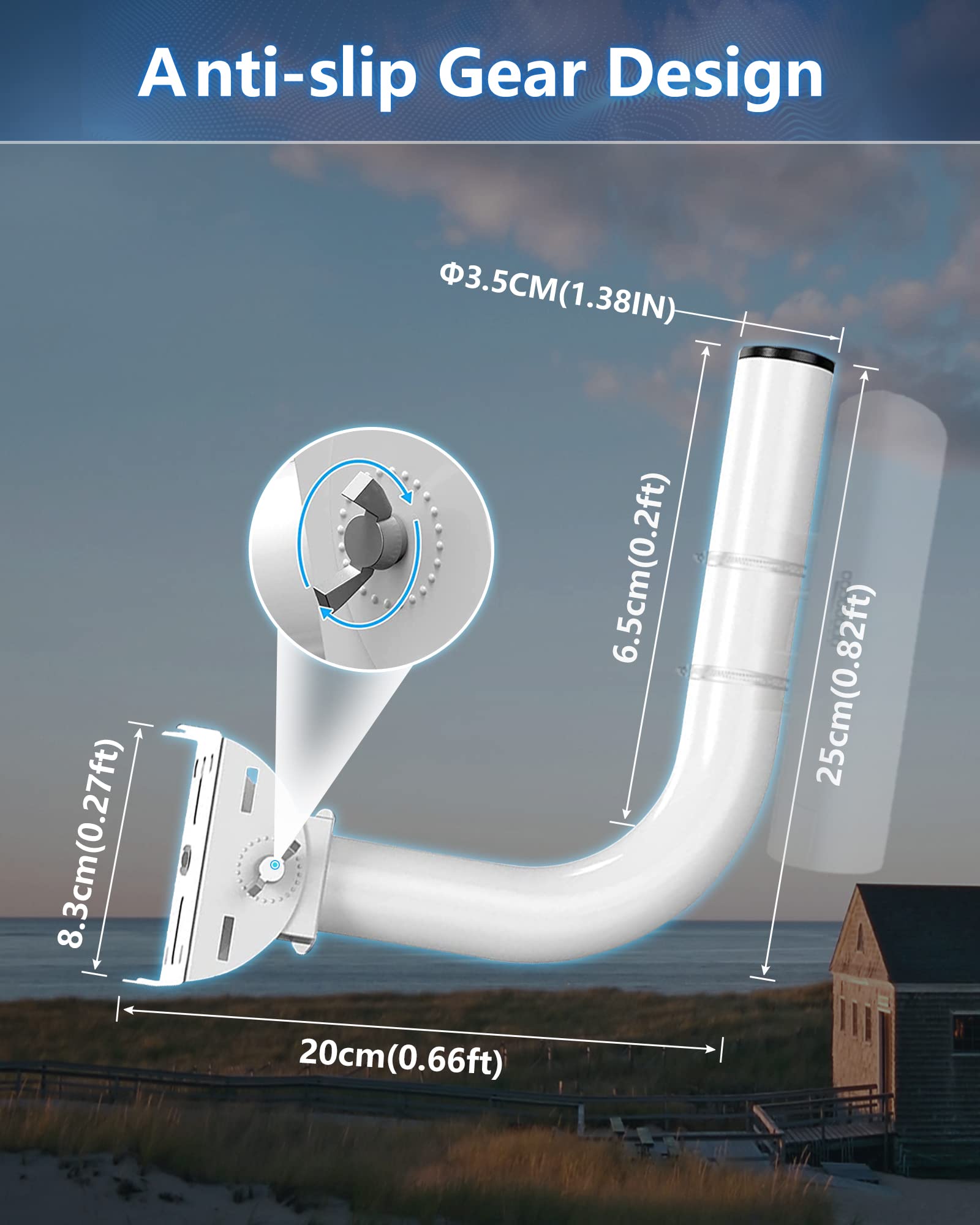 Wireless Bridge Antenna Mount, 12'' Universal Adjustable J Pole & Wall Bracket Mount For Ap Access Point Client Bridge Cpe, Outd