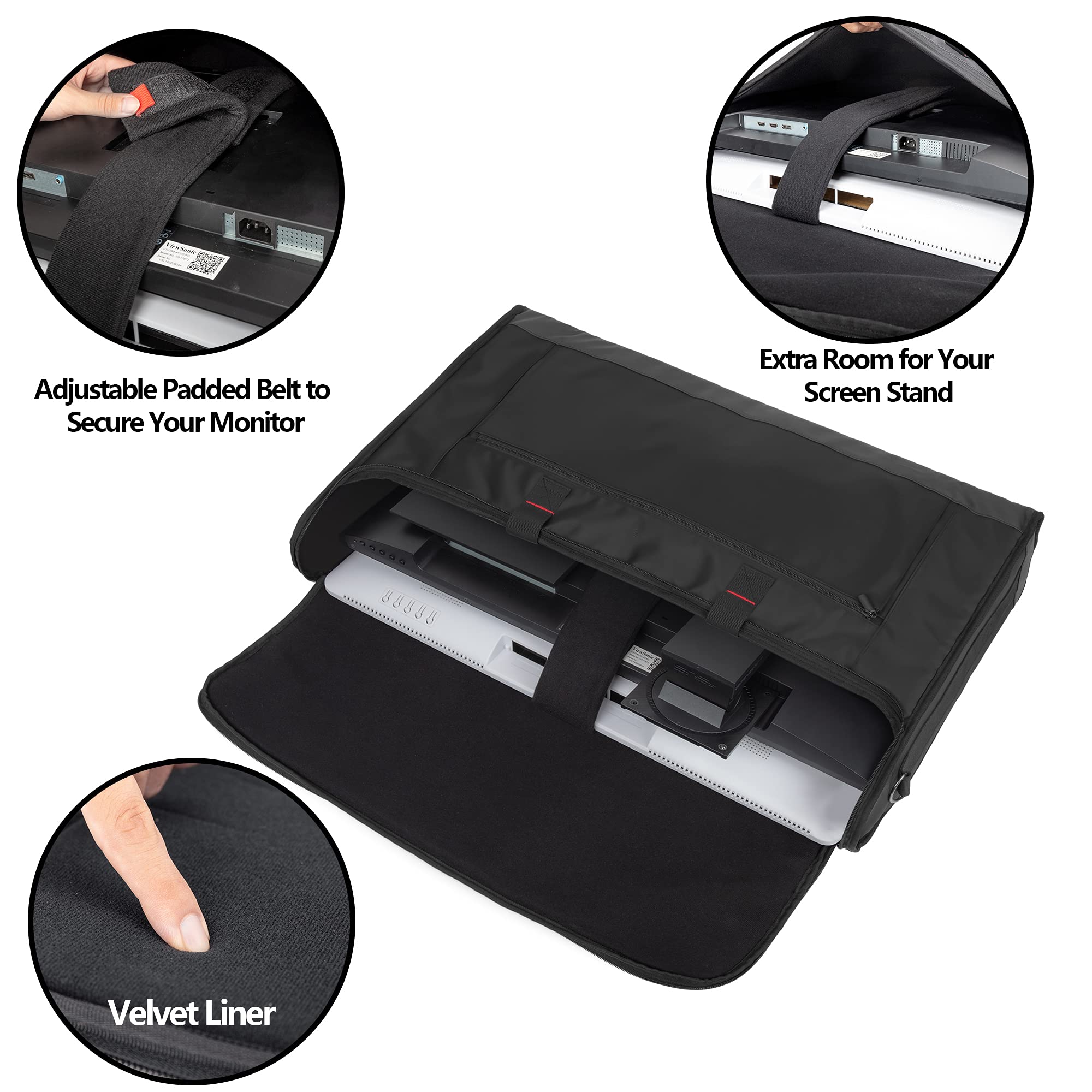 Trunab Monitor Carrying Case 24-27 Inch Padded Travel Bag Hold Up To 2 Lcd Screens/Tvs, Not Compatible With Imac, With Accessori