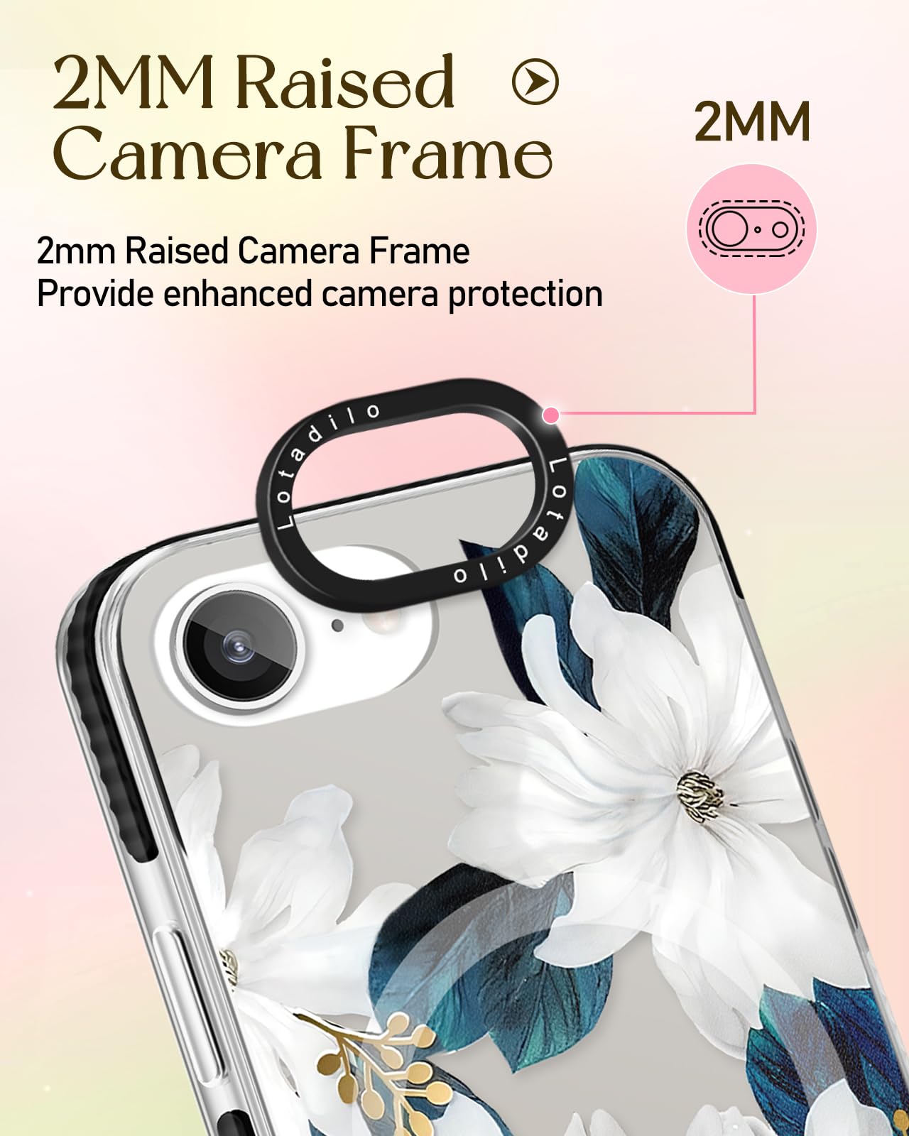 Lotadilo Cute Case For Iphone 16E For Women Girls - Funny Blue Flower Design Compatible With Magsafe Magnetic Ring Holder Kickst