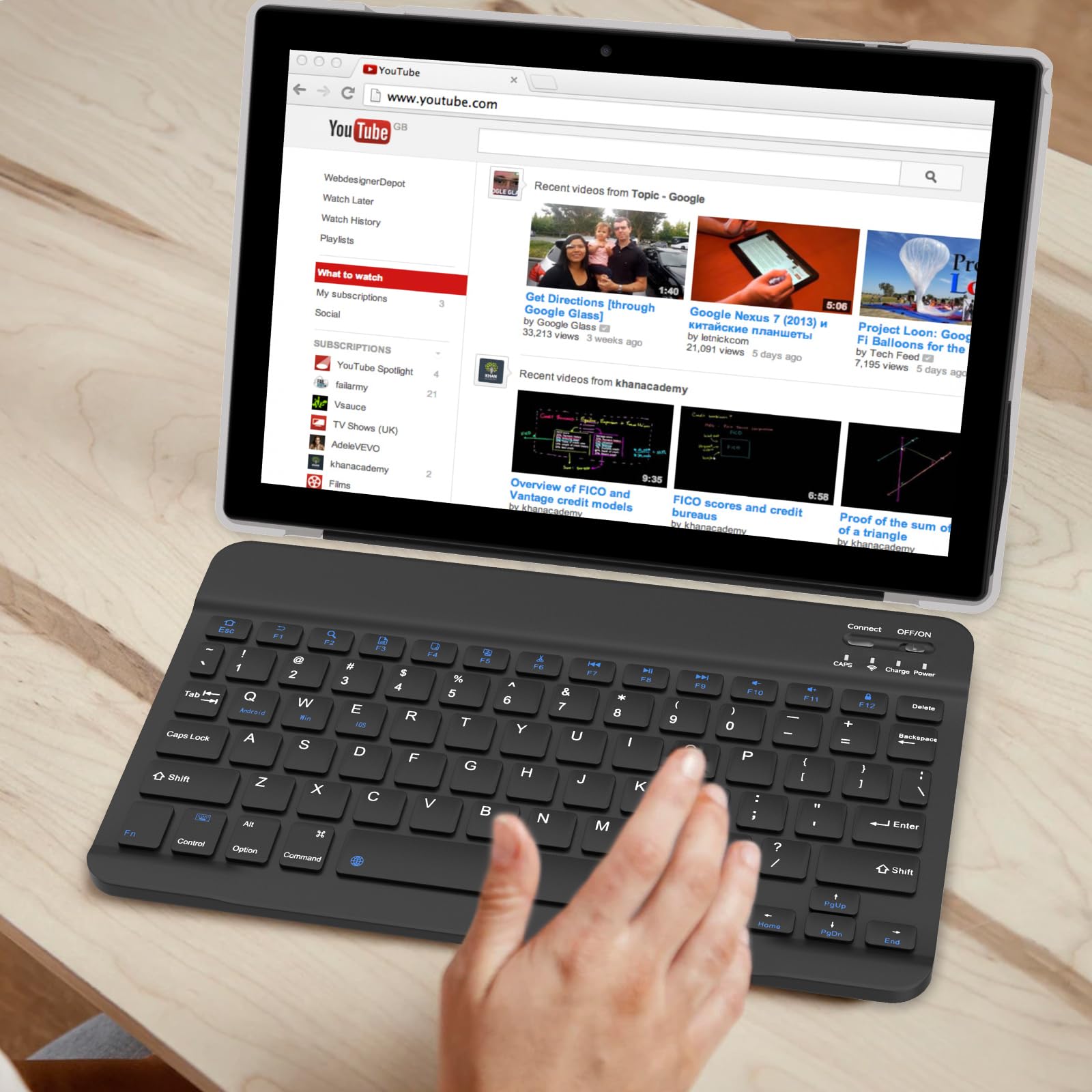 10 Inch Tablet With Keyboard 2 In 1 Tablet Android 12 Tablets Include Case Mouse Stylus Tempered Film 6000Mah Battery 4Gb+64Gb/5