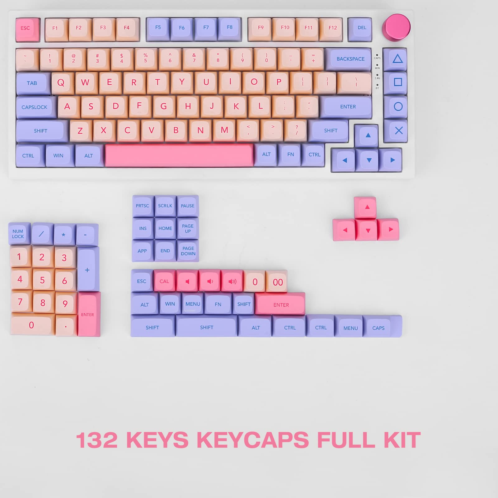 Kxrors Pbt Keycaps 132 Keys Pink Cute Keycaps Dye Sublimation Key Caps Xda Profile Keycap Set For Cherry Gateron Mx Switches Mec