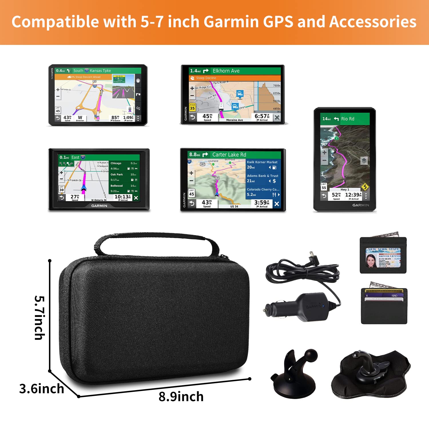 Hesplus Hard Gps Case For 6 7 Inch Garmin Drivesmart 76/65/61/86, Rv 750/780/785, Dezl Otr700/610/800, Nuvi 2797Lmt Garmin Catal