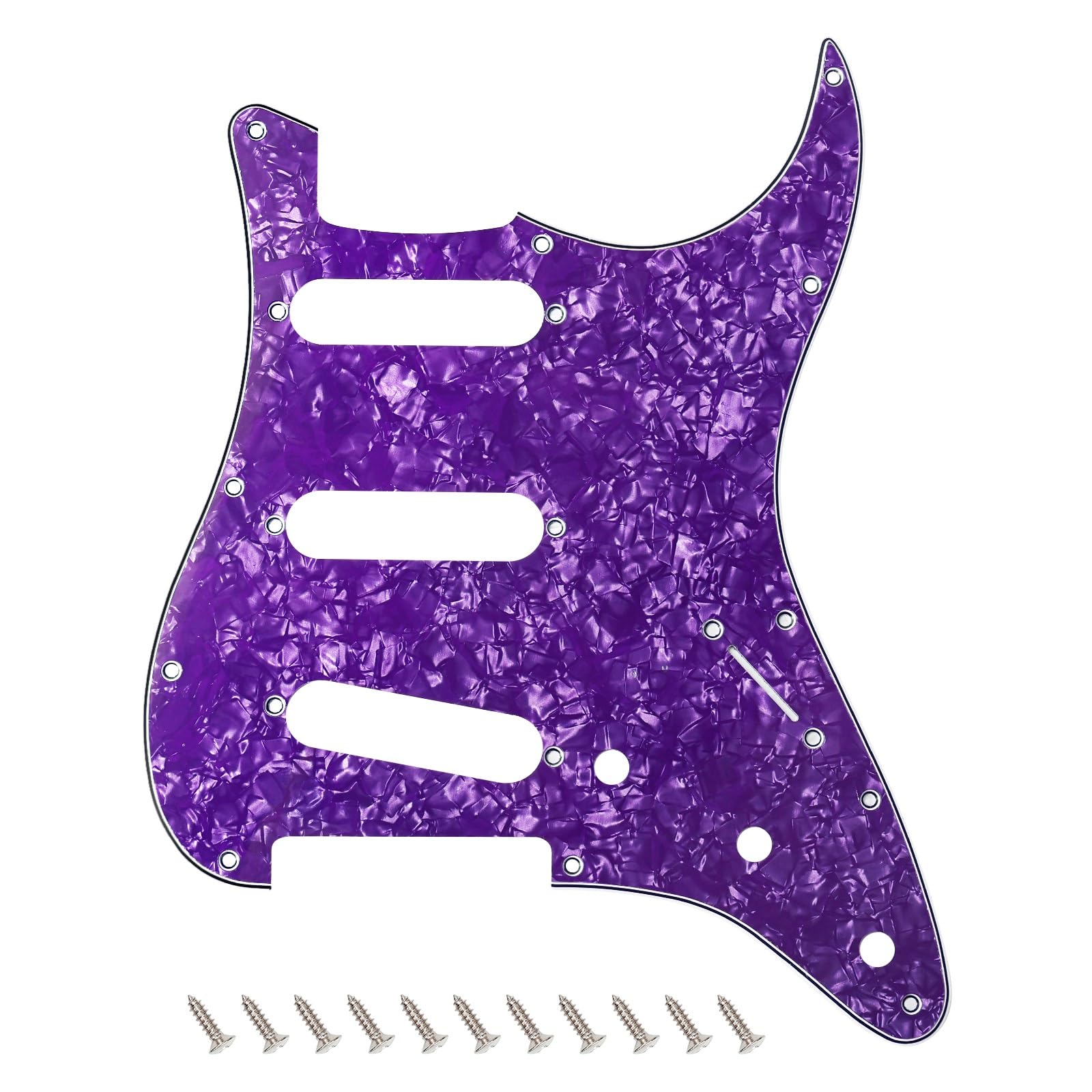 Banworks 4 Ply Strat SSS Pickguard 11-Hole Electric Guitar Pickguard Scratch Plate for USA/Mexican Fender Modern Style Standard 