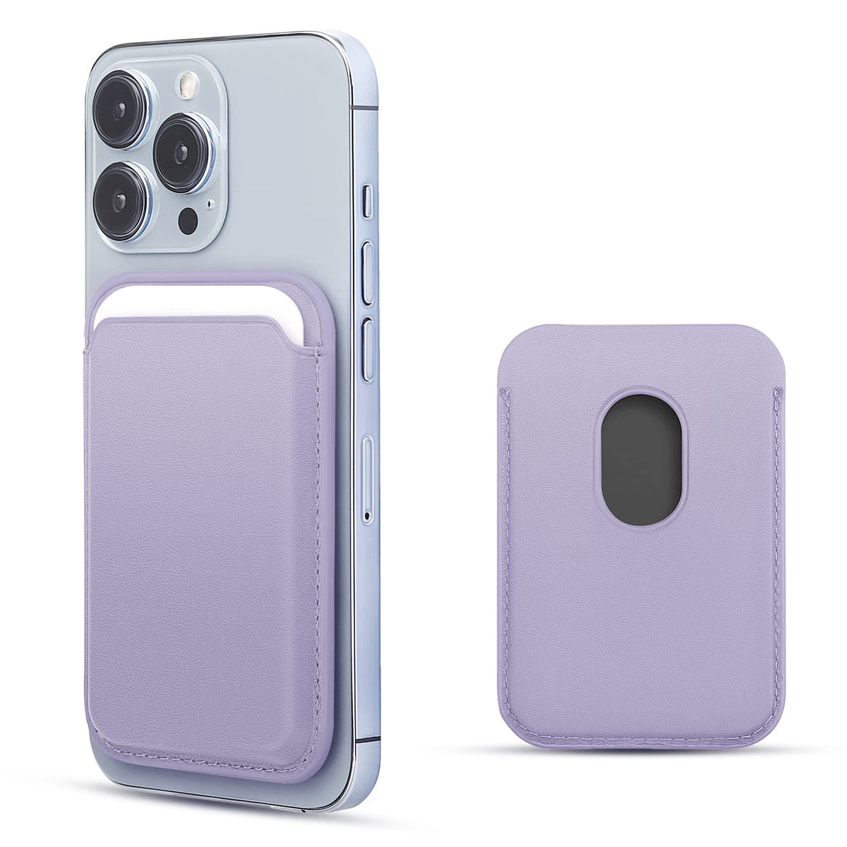 Wallfid Magsafe Wallet Leather Compatible With Iphone 15/14/13/12 Pro/Max/Plus/Mini,Rfid Card Holder With Magsafe Magnet (Purple
