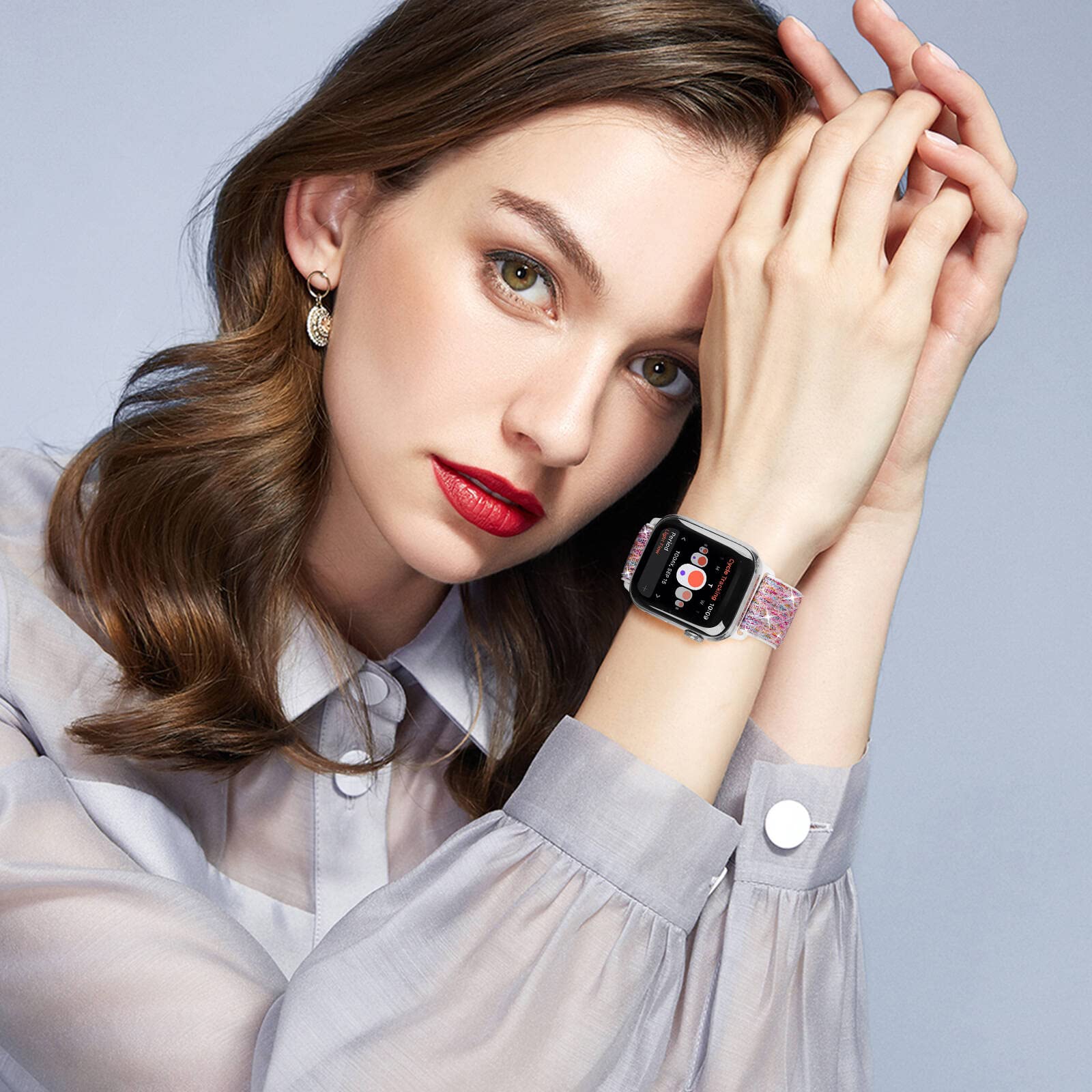 Enjiner Dehnbare Nylon Solo Armbnder, Kompatibel Mit Apple Watch, 38 Mm, 40 Mm, 41 Mm, 42 Mm, 44 Mm, 45 Mm, 49 Mm, Ohne Schnalle