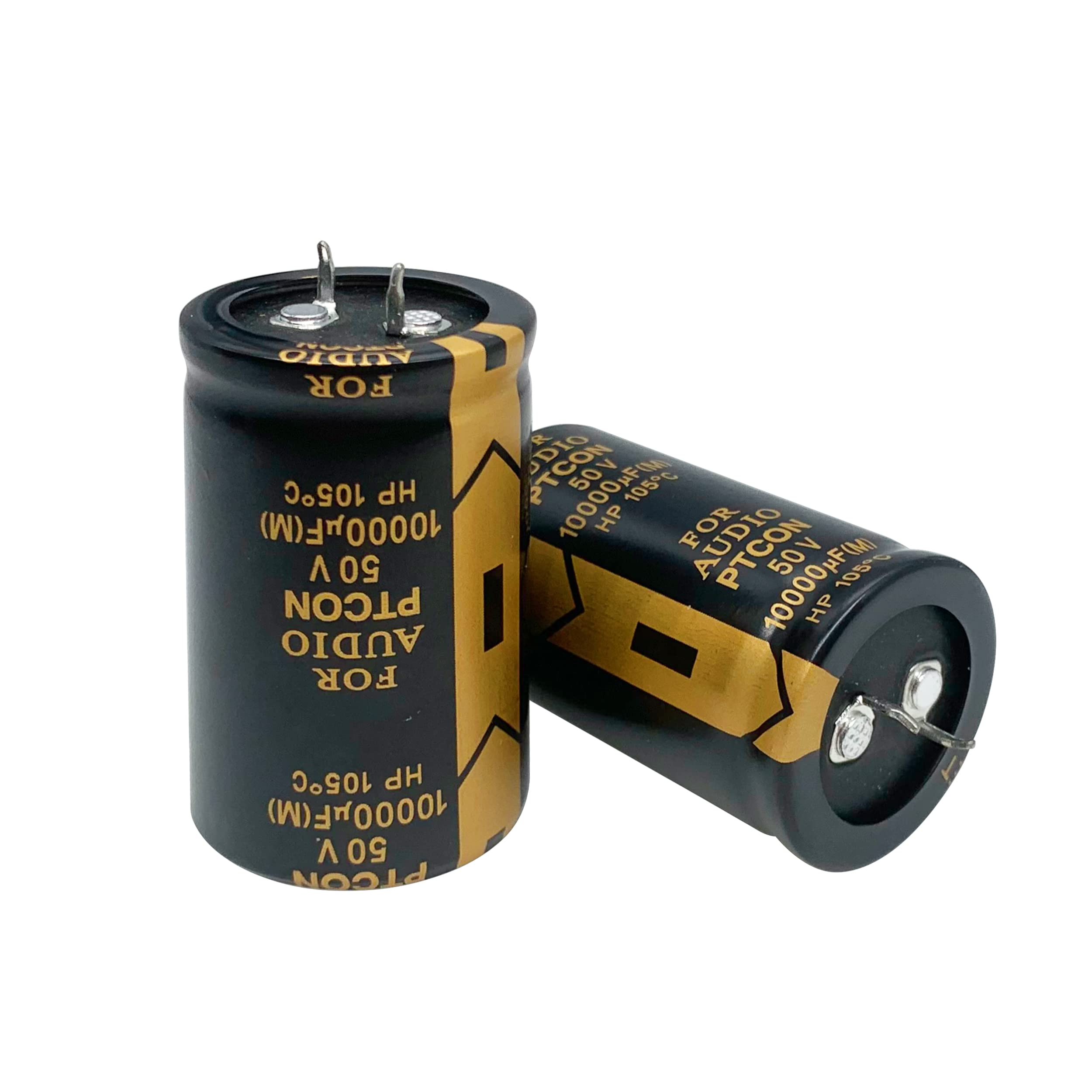 Cermant 2Pcs 50V 10000Uf Snap In Electrolytic Capacitor 30X50Mm(1.18X1.96In) Power Amplifier Filter Audio Electrolytic Capacitor