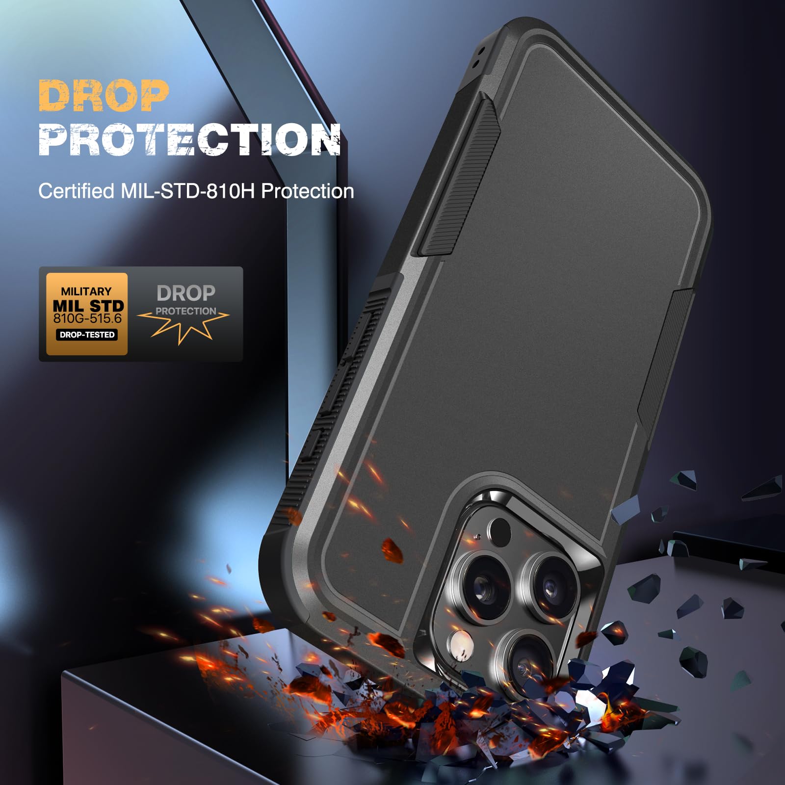 Diaclara Designed For Iphone 15 Pro Case, [With Privacy Screen Protector] [Anti Spy] [Military Grade Drop Protection] Heavy Duty