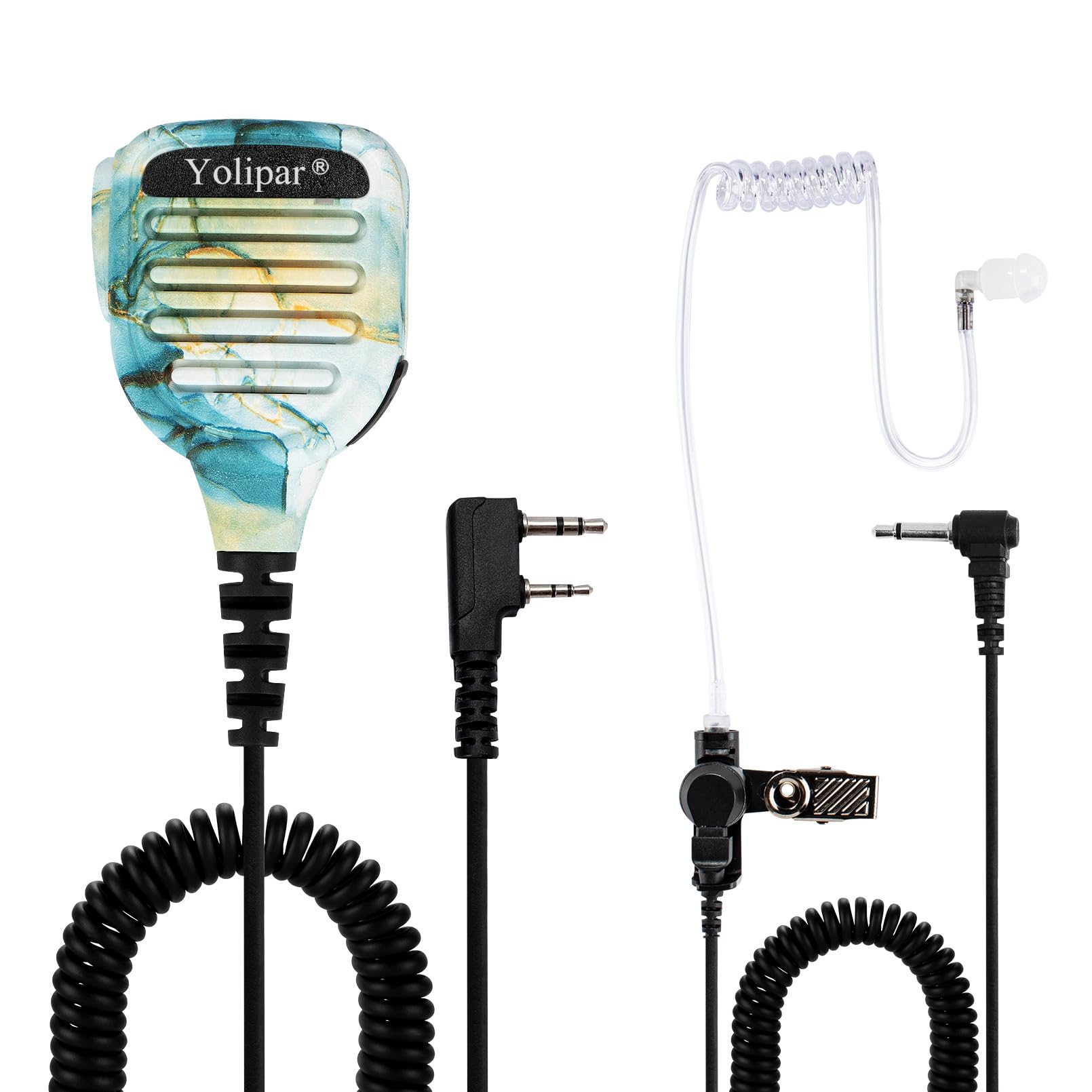 Yolipar Water Proof Microphones Compatible With Baofeng Radios Bf F8Hp Uv 82 Uv 5R And Kenwood Btech Retevis Tyt Radios Speaker