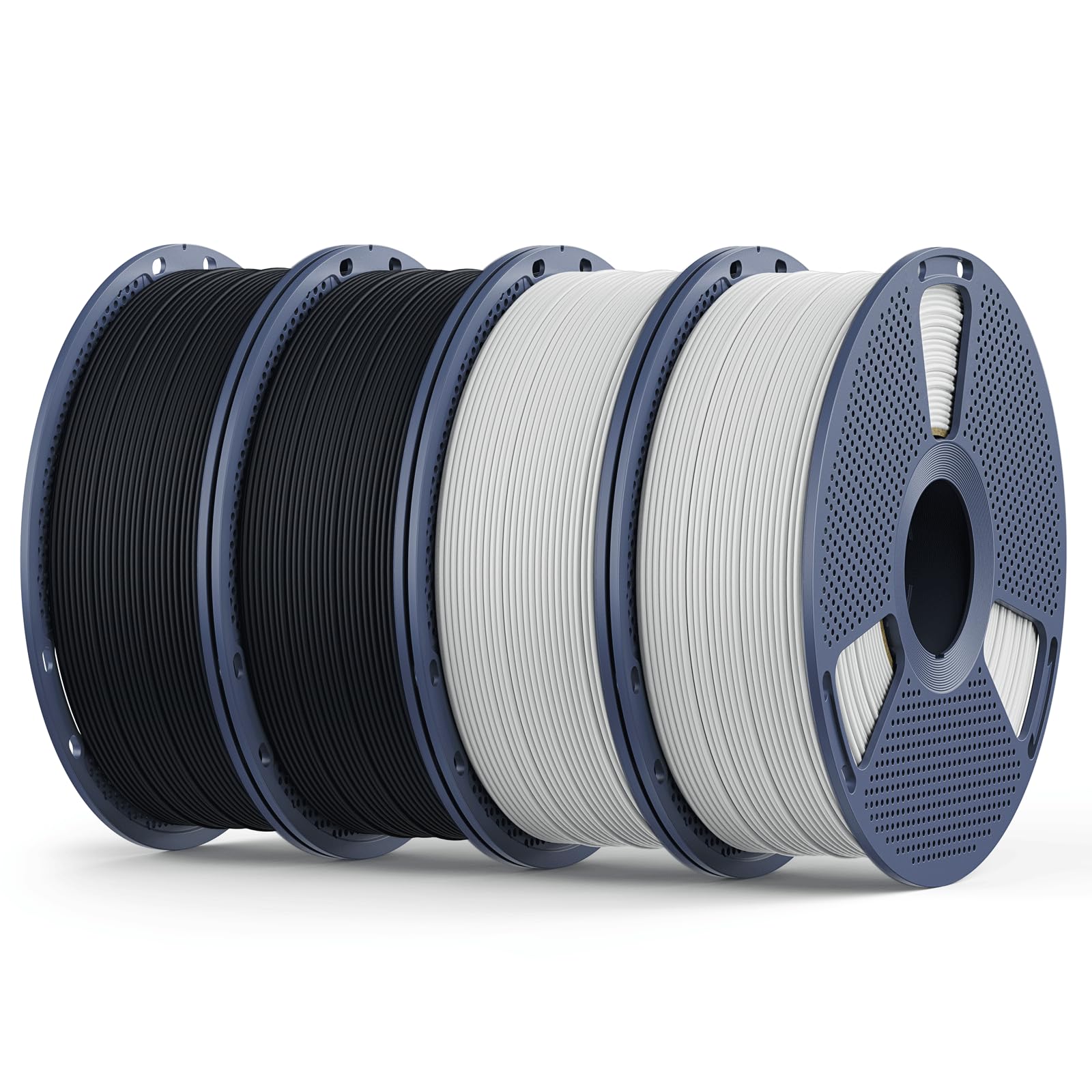 Matte PLA Filament 1.75mm, 4kg(8.8lbs) SUNLU 3D Printer Filament, Matte Surface Texture, No Clogging, Less Brittle, Black+Black+