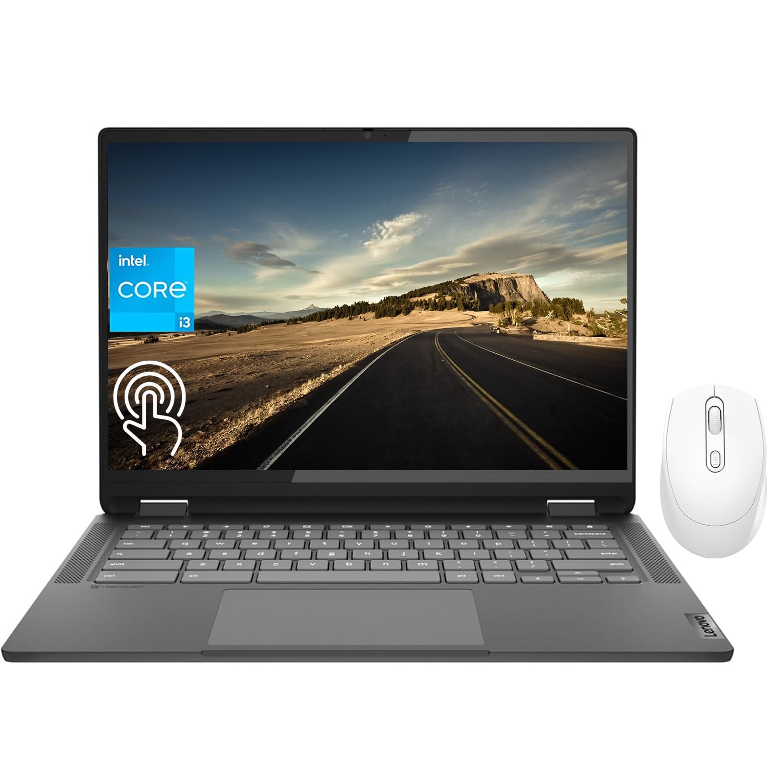 Lenovo IdeaPad Flex 5i Chromebook Plus 2-in-1 Laptop, w/External Optical Drive, 14 WUXGA Touchscreen, i3-1315U(6-Core), 8GB RAM,