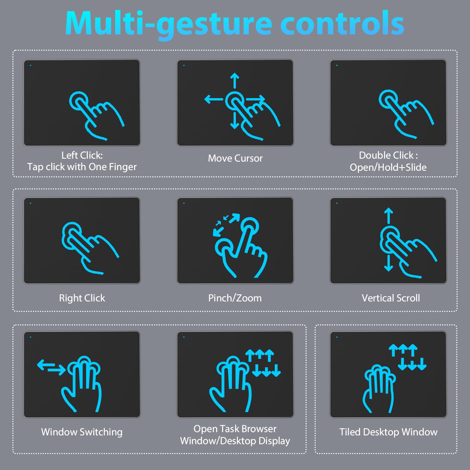 Hongmall External Trackpad, Wired Ultra Slim Trackpad With Multi Touch Gestures, Plug & Play  No Latency, Touchpad Mouse For Win