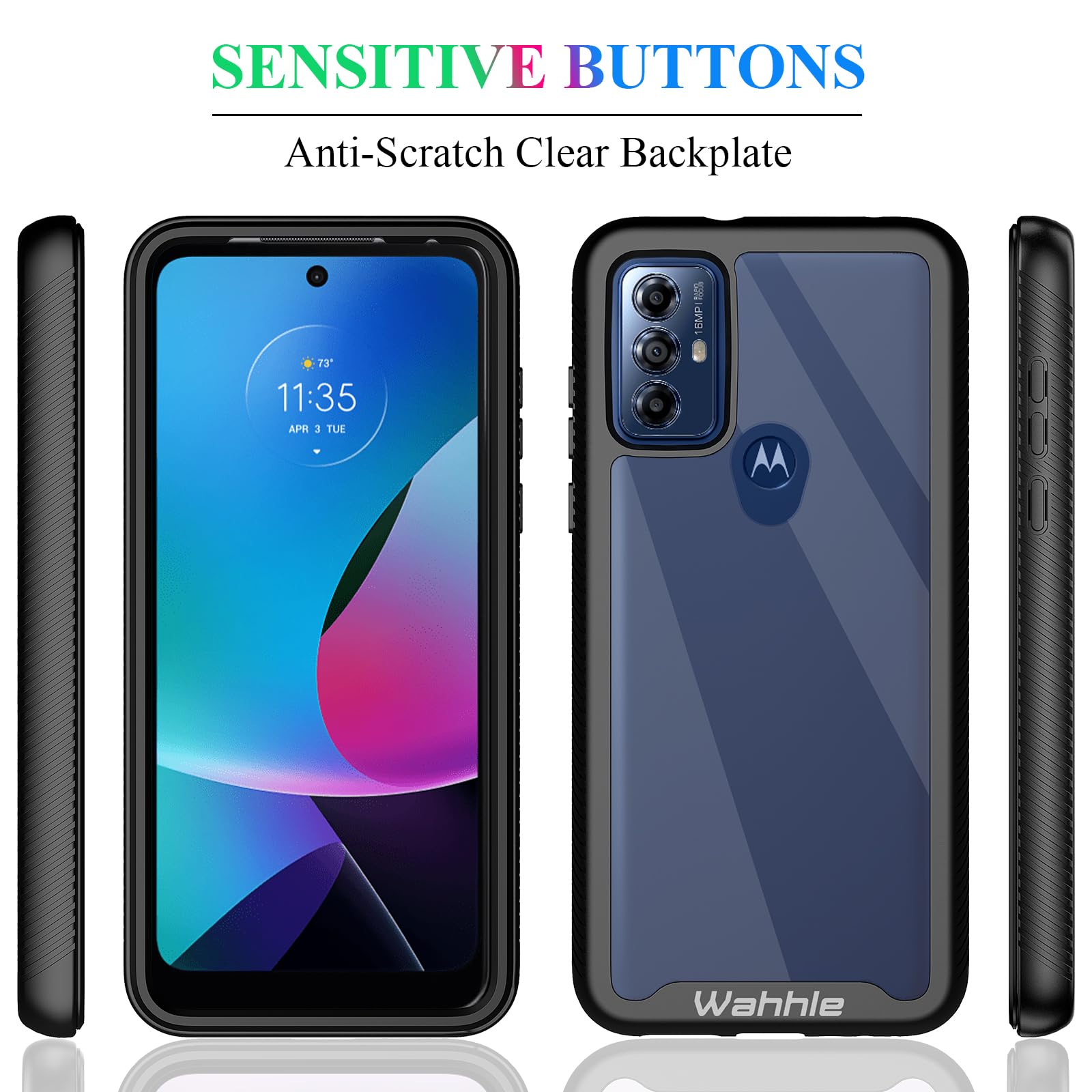 Wahhle Compatible With Moto G Play 2023 Case, Moto G Power 2022 Case, Moto G Pure Case, Built In Screen Protector Full Body Shoc