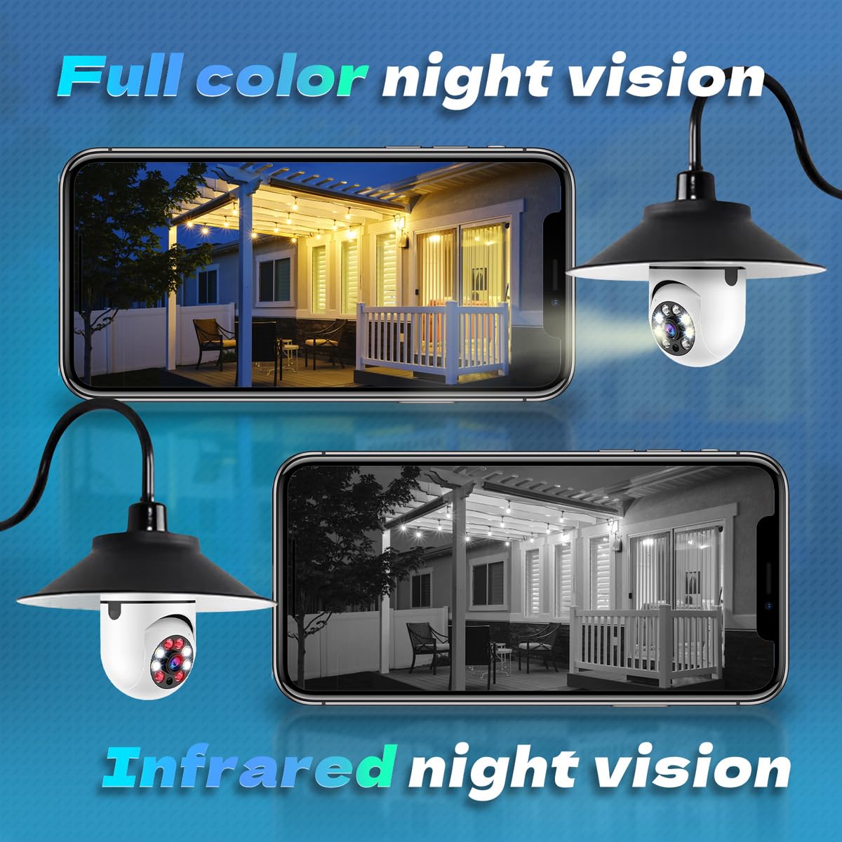 Mcj 2K / 3Mp Light Bulb Security Camera, 5G & 2.4G Wifi Security Camera Wireless Outdoor Indoor 360 Camera For Home With Color N