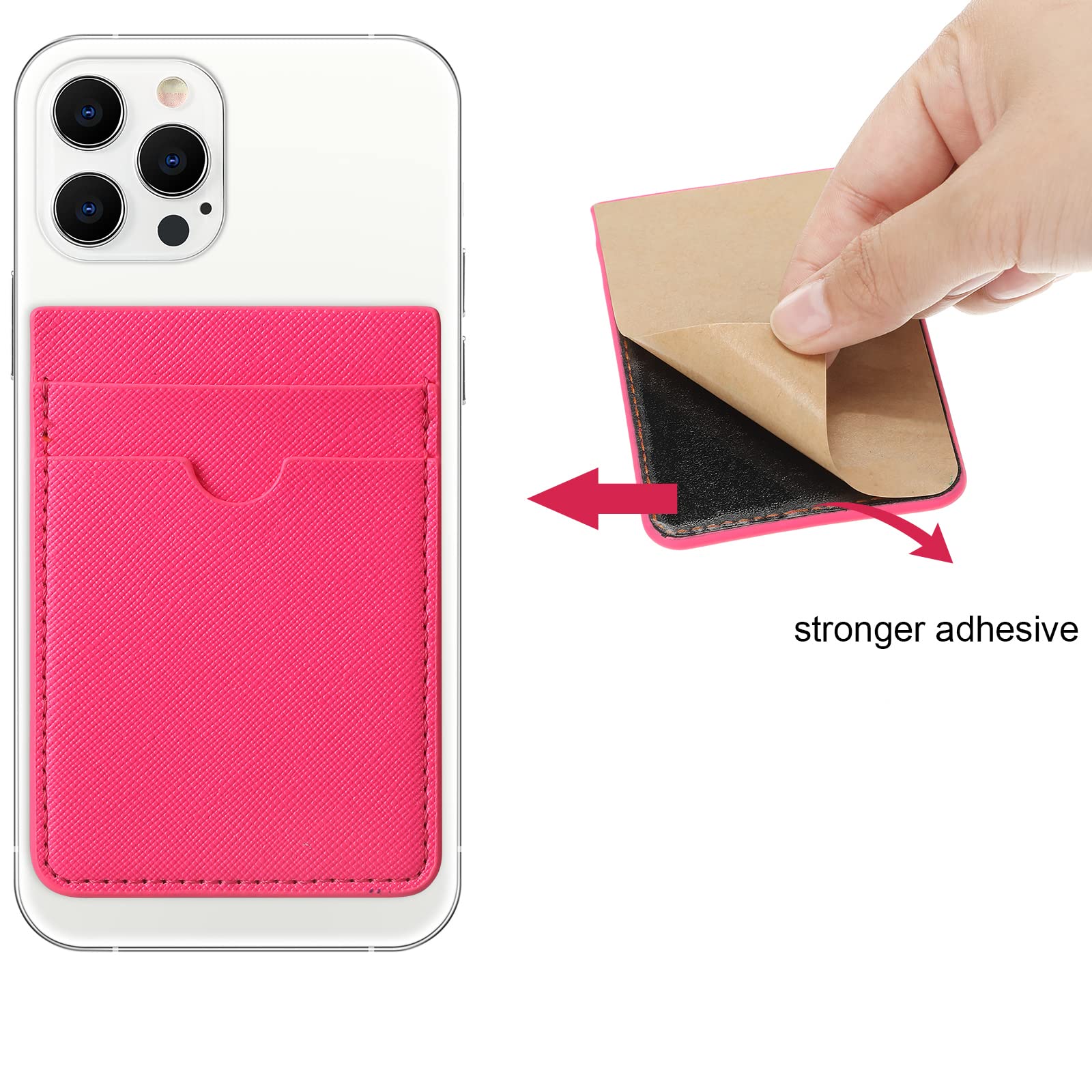 Weewooday 6 Pieces Phone Card Pocket Holder Phone Card Stick Pu Leather Cell Phone Card Pocket, Id Credit Card Wallet Phone Case