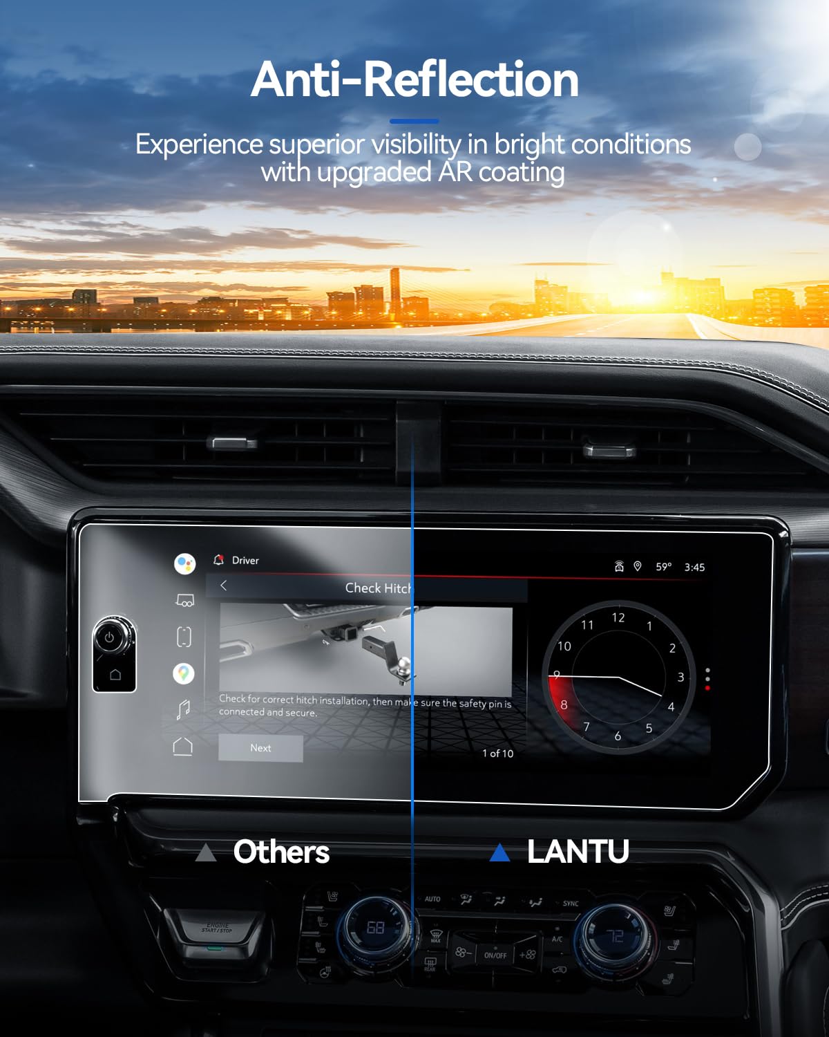 Lantu 2 Pack Sierra Screen Protector For Gmc Sierra Accessories Anti Reflective Nano Film Fits 2022 2024 Sierra 1500&2024 Sierra