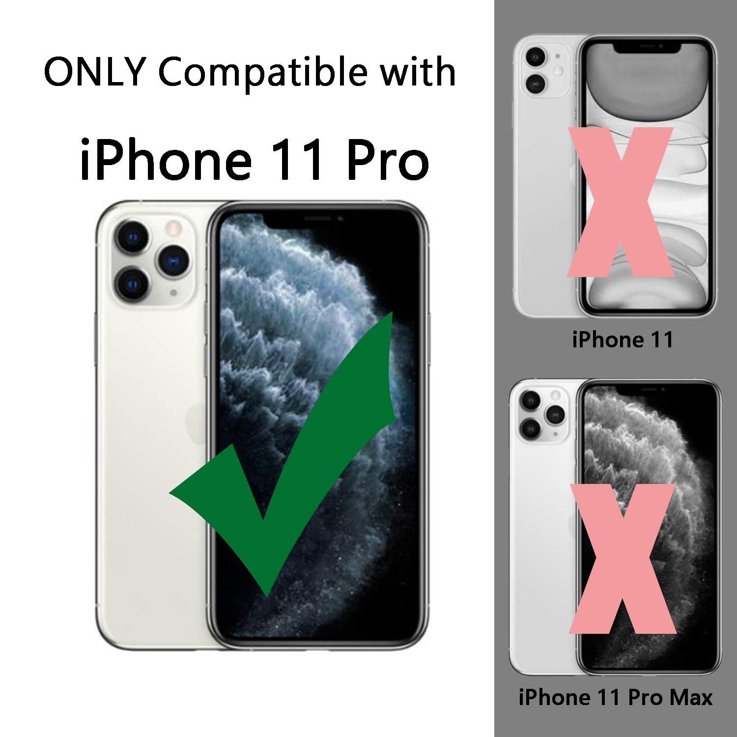 Tenoc Phone Case Compatible With Iphone 11 Pro, Clear Case Non Yellowing Protective Bumper Hard Back Cover For 5.8 Inch