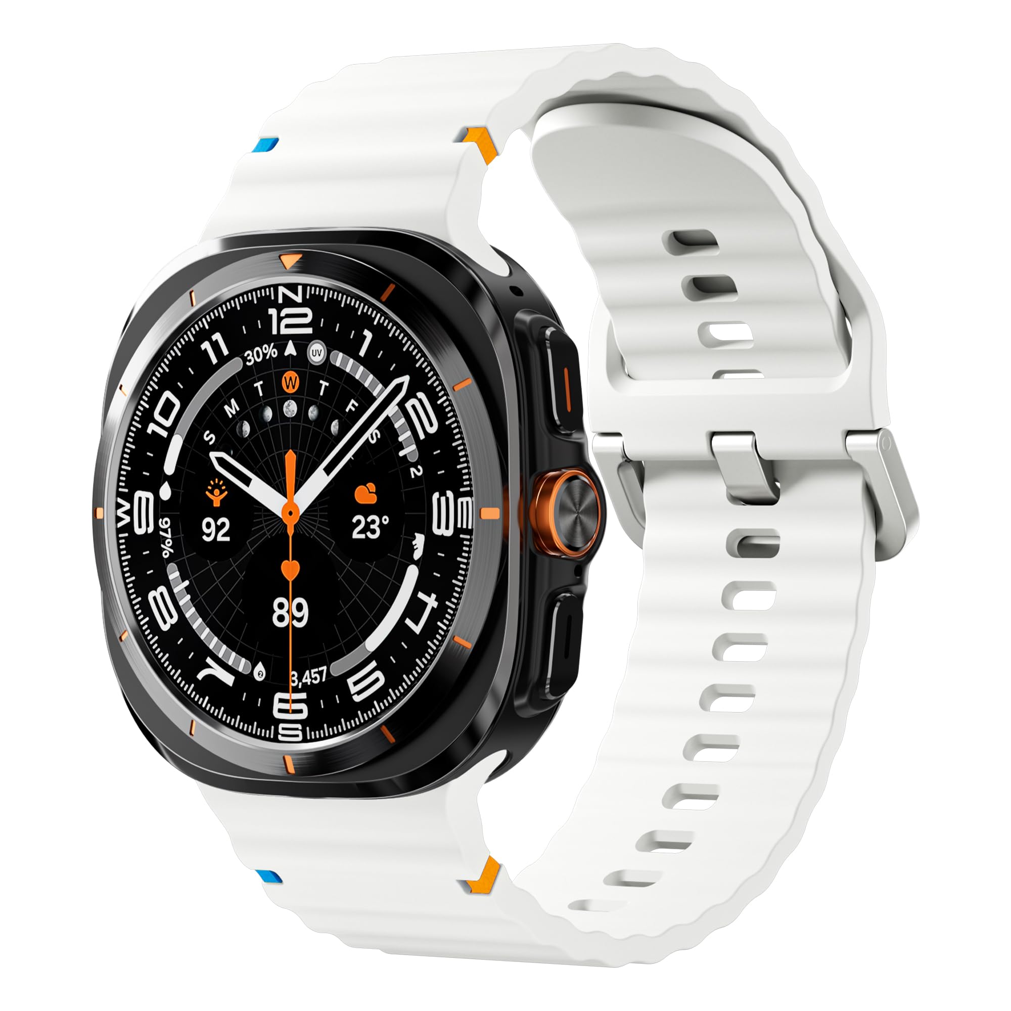 No Gap Silicone Bands Compatible With Samsung Galaxy Watch Ultra Band 47Mm,One-Click Soft Silicone Sport Adjustable Replacement 