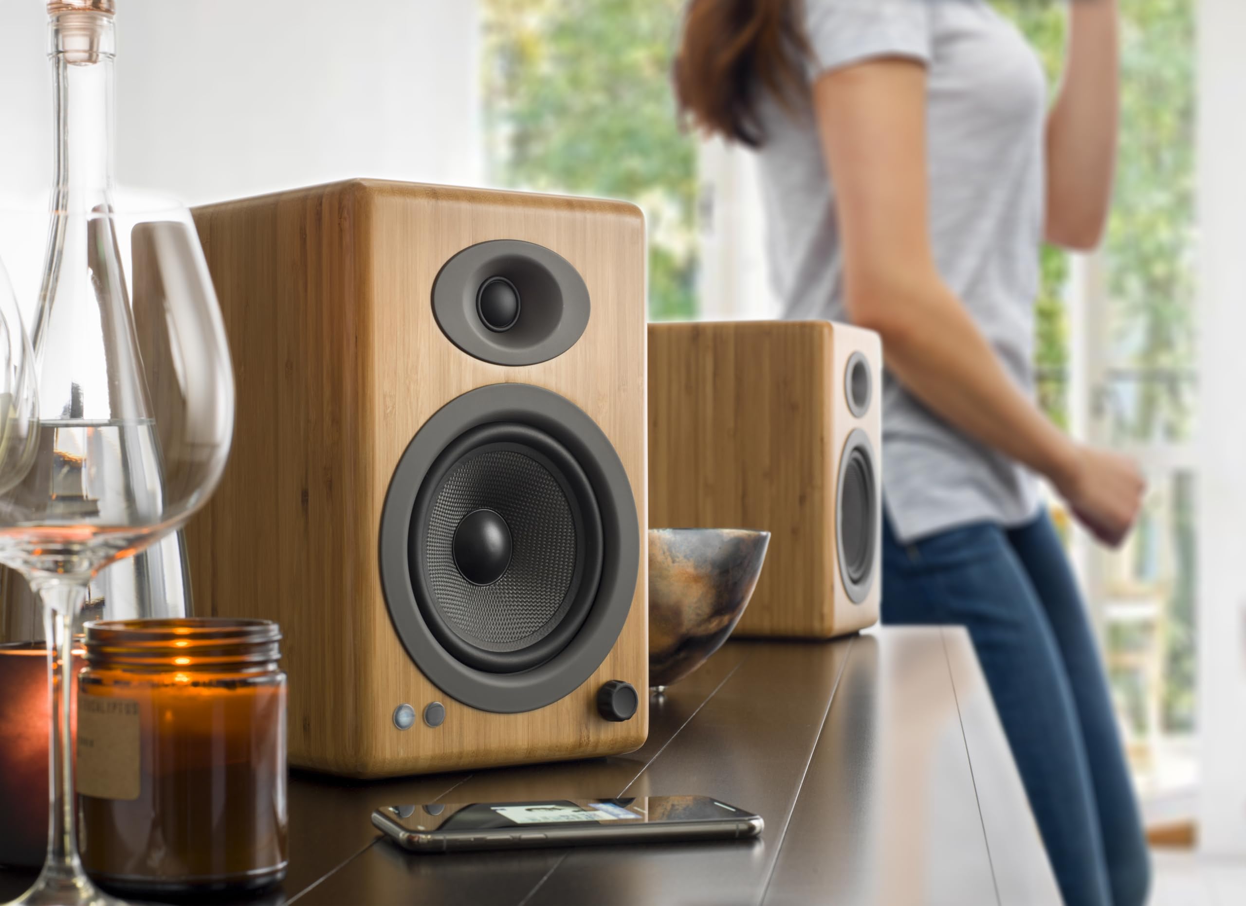 Audioengine Bookshelf Speakers   A5 Plus 150W Bluetooth Speakers For Home Theaters And Studios