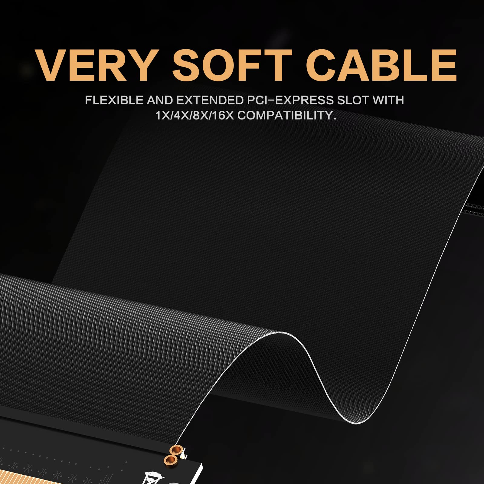 Asiahorse New Pcie 3.0 16X High Speed Flexible Extender Riser Cable Card Extension Port Adapter 200Mm(90 Degree Angle Black)