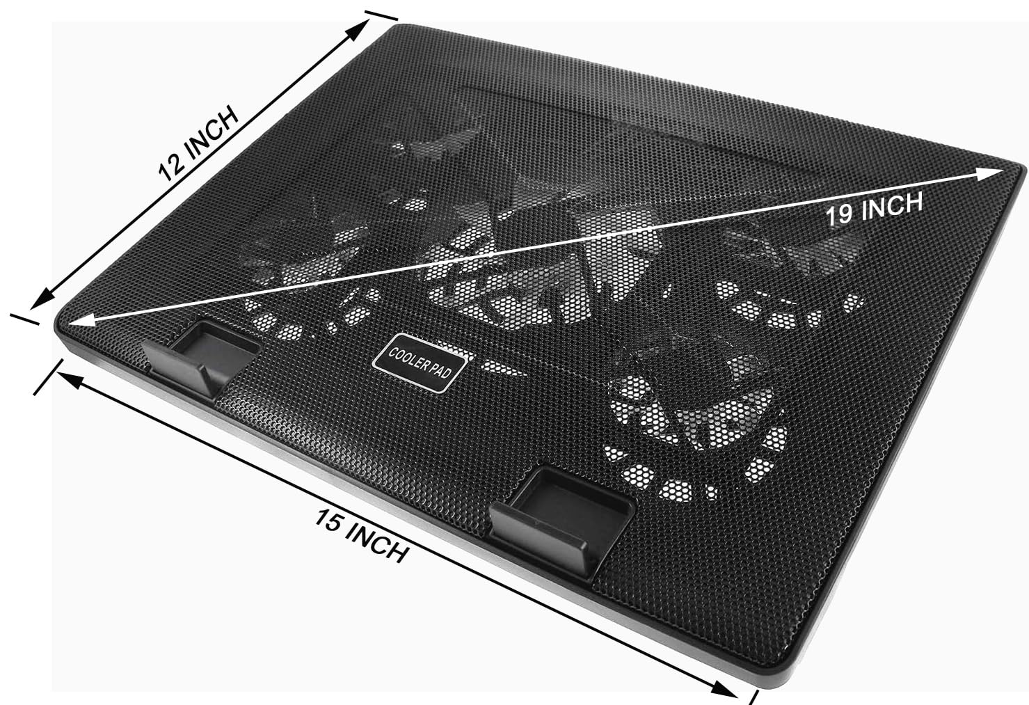 Kerolffu Laptop Cooling Pad 17Inch 15.6 14 13 12Inch Gaming Cooler Pad Chill Mat 5 Quiet Fans Led Lights And 2 Usb 2.0 Ports Adj