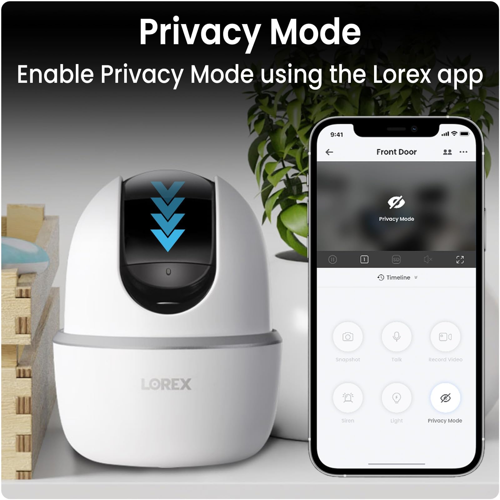 Lorex Smart Indoor Pan/Tilt Wi Fi Security Camera With Person Detection, Two Way Audio, And Smart Home Voice Control (2K Indoor)