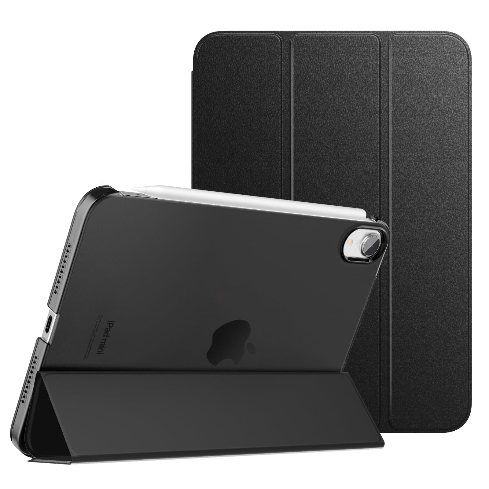 MoKo for iPad Mini 7 (A17 Pro) Case 2024,iPad Mini 6 Case 2021,8.3 inch iPad Mini 7th/6th Generation Case,Slim Lightweight Hard Back Shell Stand Cover for iPad Mini 2024 with Touch ID, Black