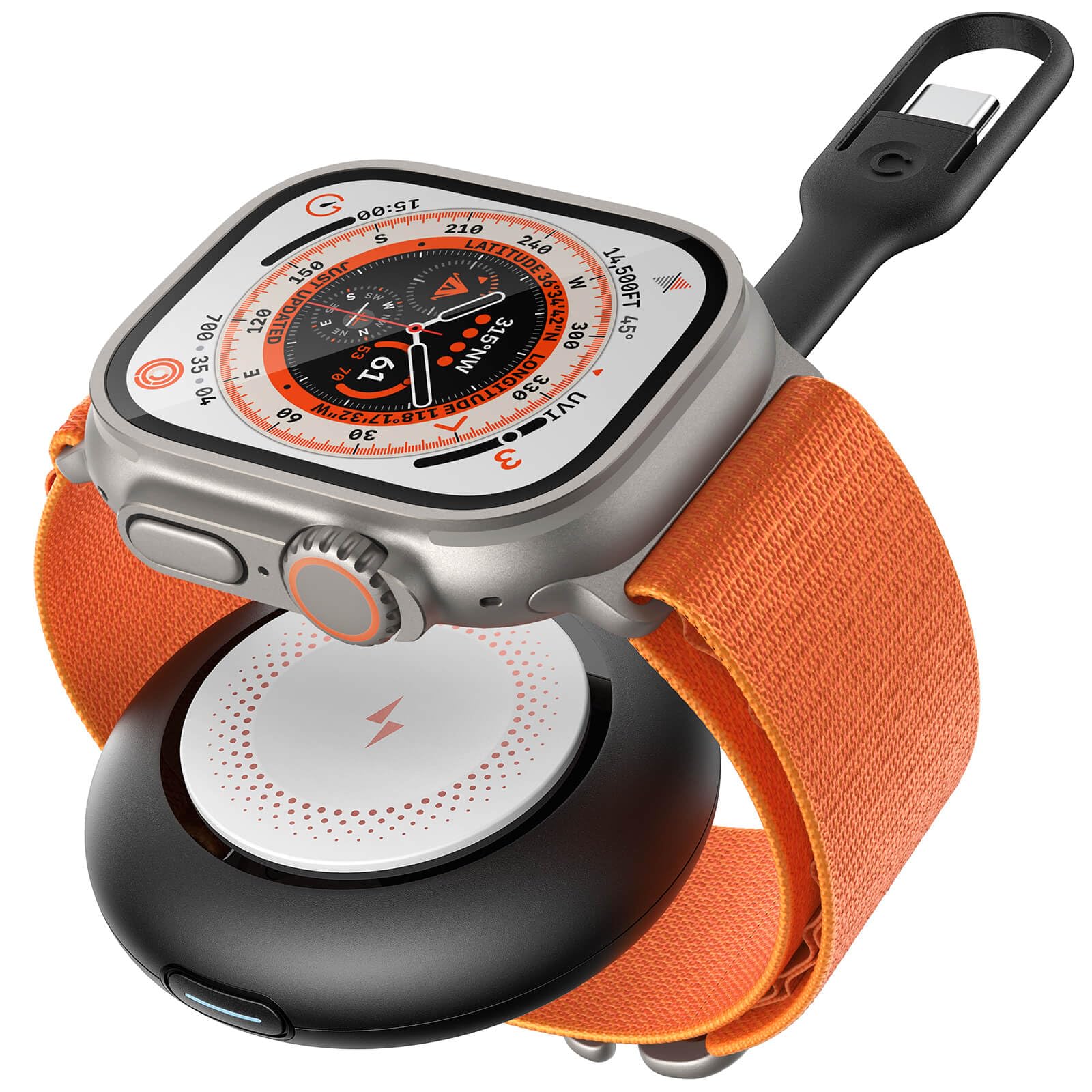 Weefancy Portable Apple Watch Charger, 1200Mah Magnetic Keychain Wireless Power Bank For Iwatch, Portable Smart Watch Charger Fo