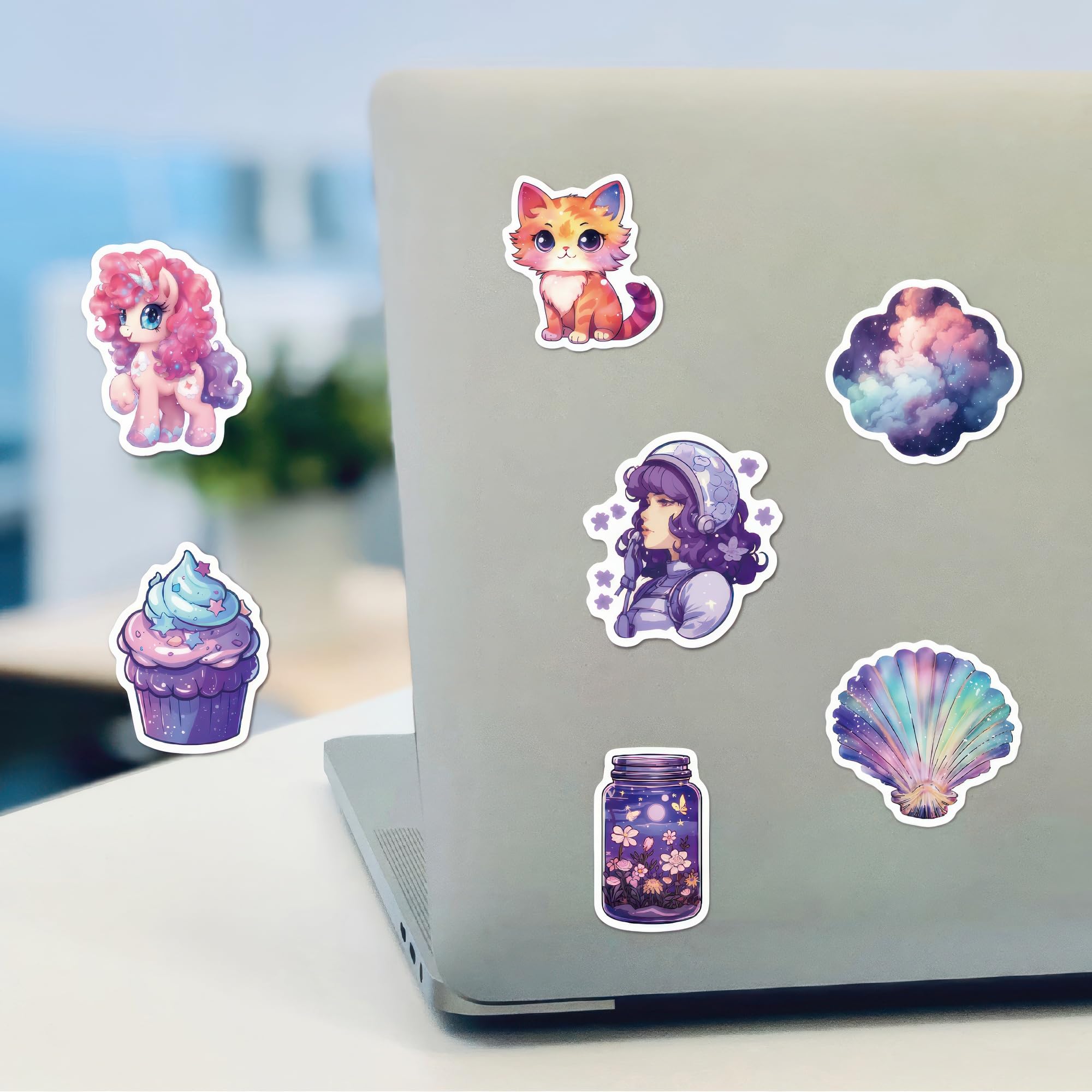 50 Pcs Midnight Magic Fantasy Stickers Kawaii Water Bottle Stickers For Kids Teen Girls Purple Stickers Aesthetic Cute Stickers