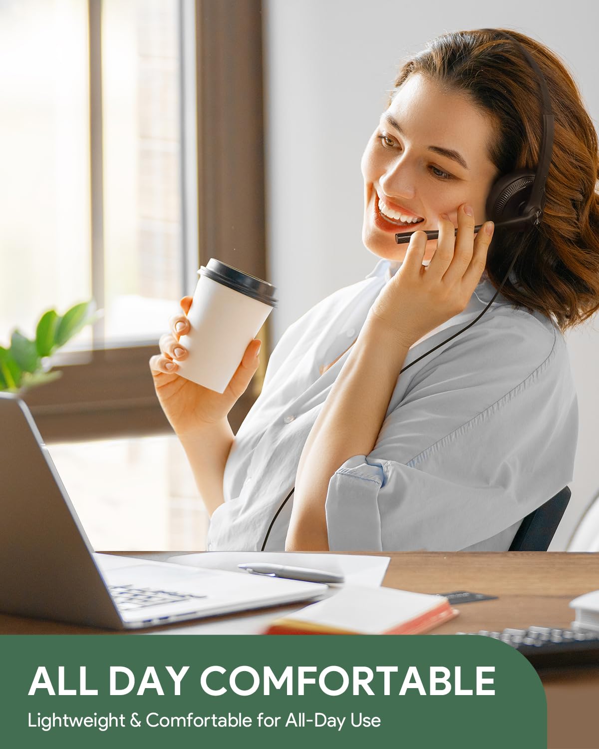 Yealink Uh34 Usb Headset With Mic,Usb-A 3.5Mm Jack Wired Headphones With Noise Cancelling Microphone,In-Line Control For Mac Pc