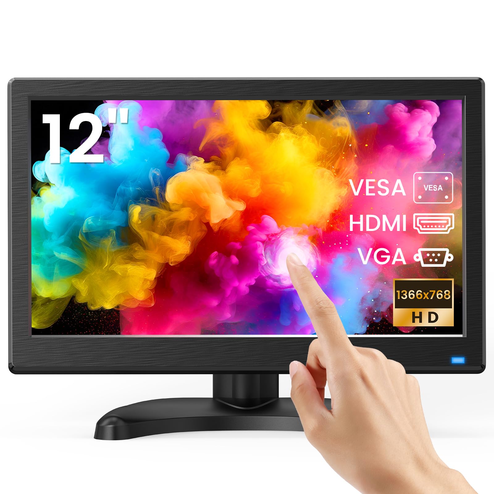 Eyoyo Em116Id 12'' Small Touchscreen Monitor 1366X768 10 Point Multi Capacitive Touch Screen Display With Hdmi Vga Mini Led Comp