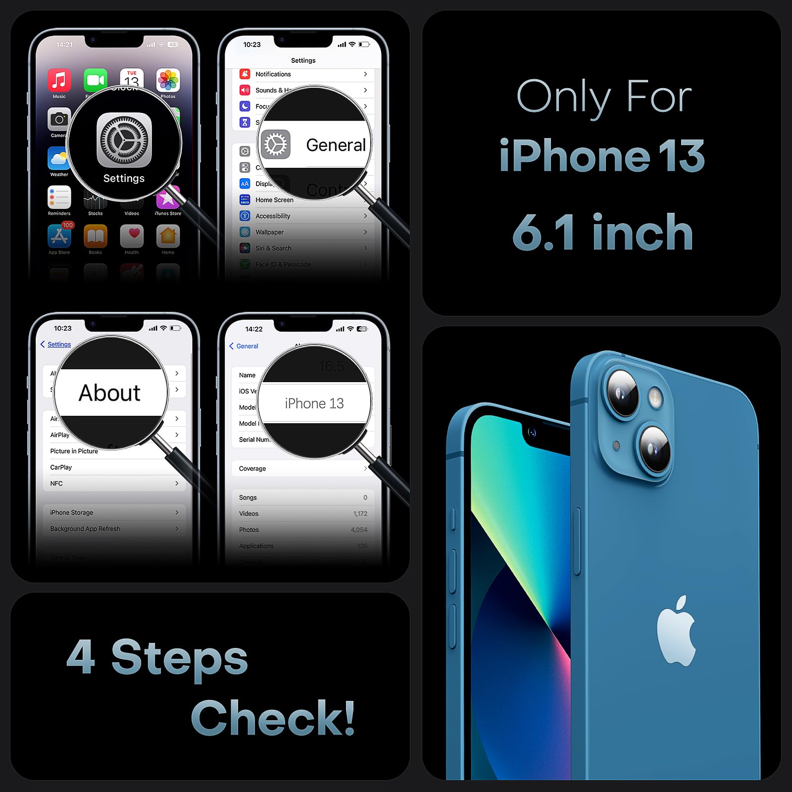 Tocol Magnetic For Iphone 13 Case, [Non Yellowing] [Full Camera Protection] [Compatible With Magsafe] [13Ft Military Grade Prote