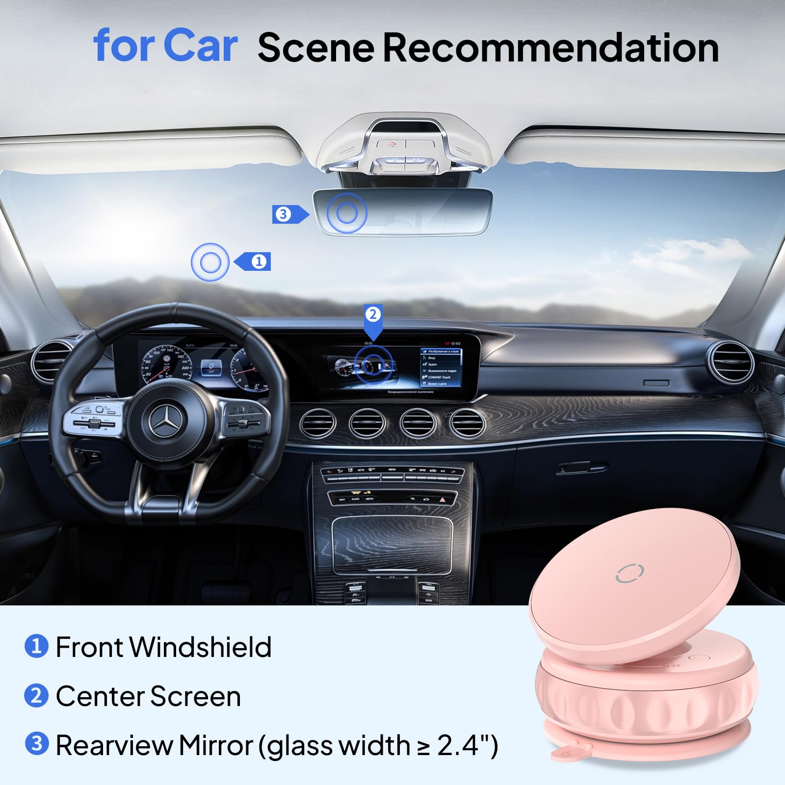 Magnetic Phone Holder For Car [Strongest Magnet Power] Suction Cup Phone Mount For Car Vent, 360 Adjustable Air Vent Hands-Free