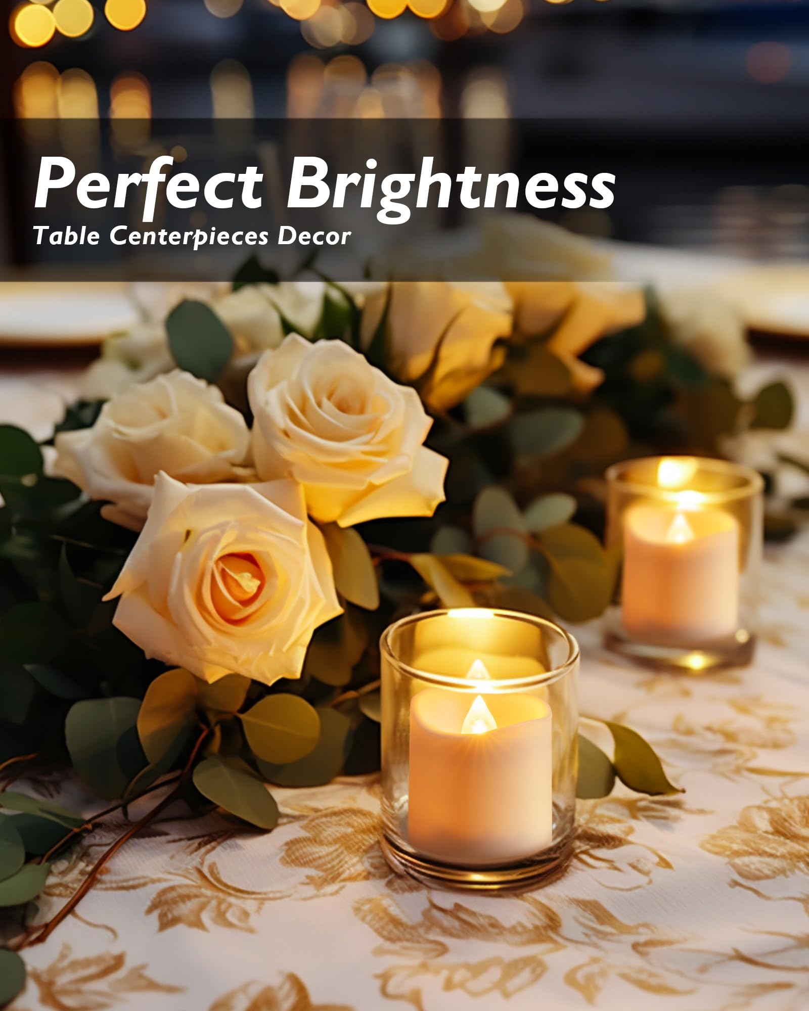 Homemory 12Pack Timer Flameless Led Votive Candles, Long Lasting Battery Operated Tea Light With Timers, 6 Hours On And 18 Hours