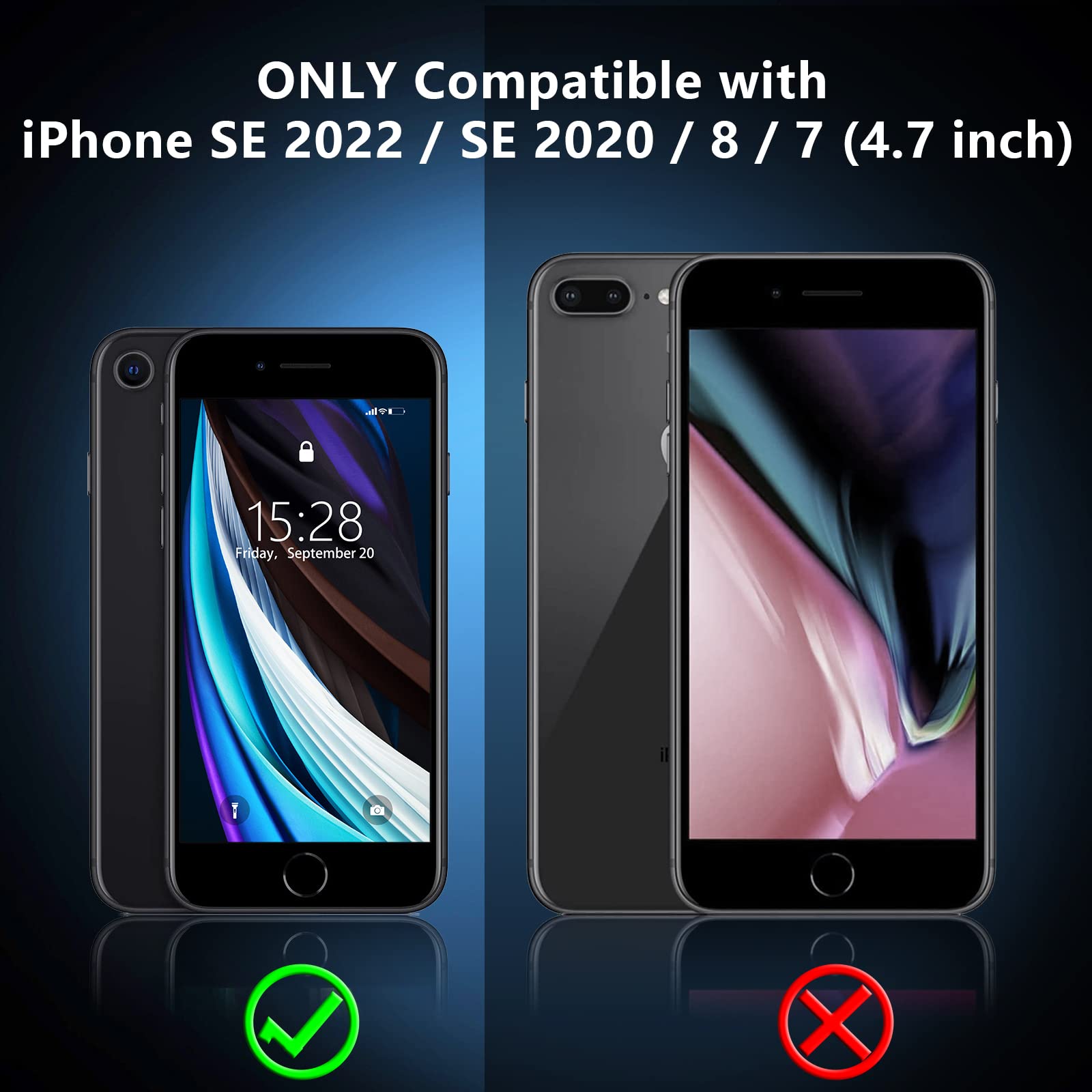 Xiwxi For Iphone Se Case 2022/3Rd/2020,Iphone 8/7 Case,With [2Xtempered Glass Screen Protector] [ 360 Full Body Shockproof ] [He